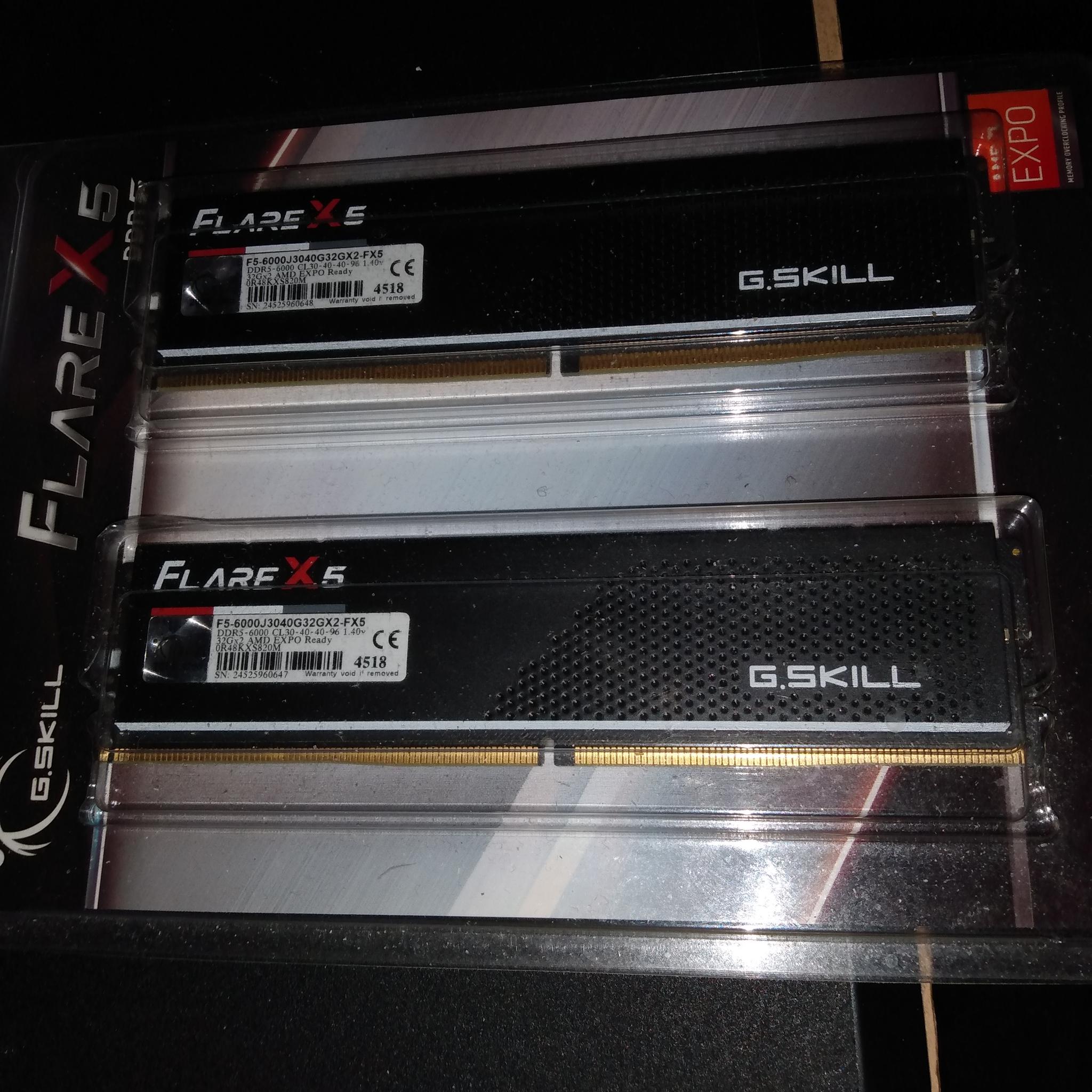 G.SKILL Flare X5 Series DDR5 RAM (AMD Expo) 64GB (2x32GB) 6000MT/s CL30-40-40-96 1.40V