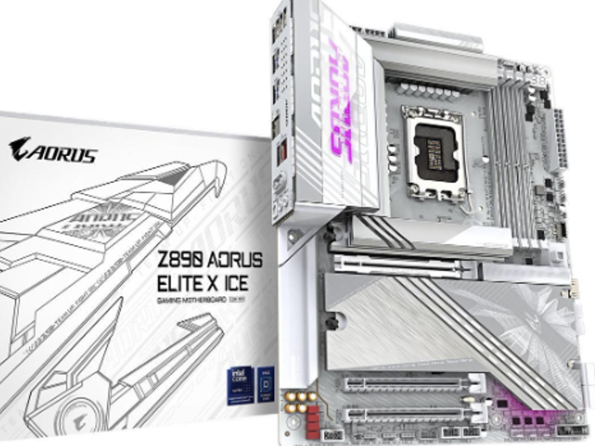 BRAND NEW! GIGABYTE Z890 AORUS ELITE X ICE Ultra Core, LGA 1851, DDR5, PCIE 5.0, ATX, WIFI 7.