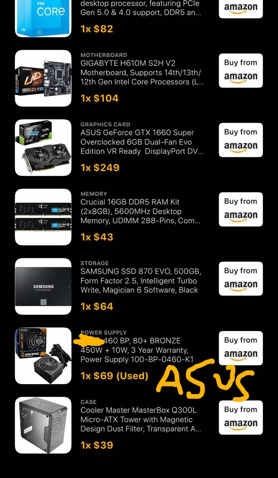 Pure Budget Performance 1080P PC, GTX 1660 Super, Intel 12100F, 16GB DDR5, 500GB SSD
