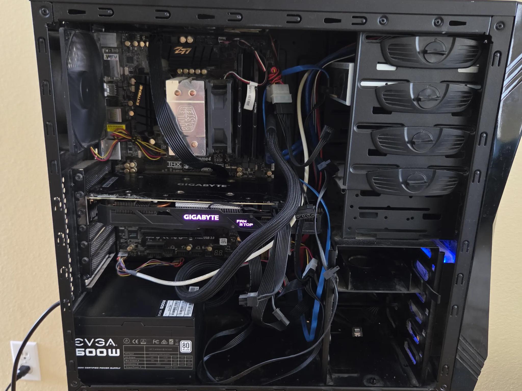 Complete PC with Intel Core i5-3570k CPU and GTX 1050 TI GPU