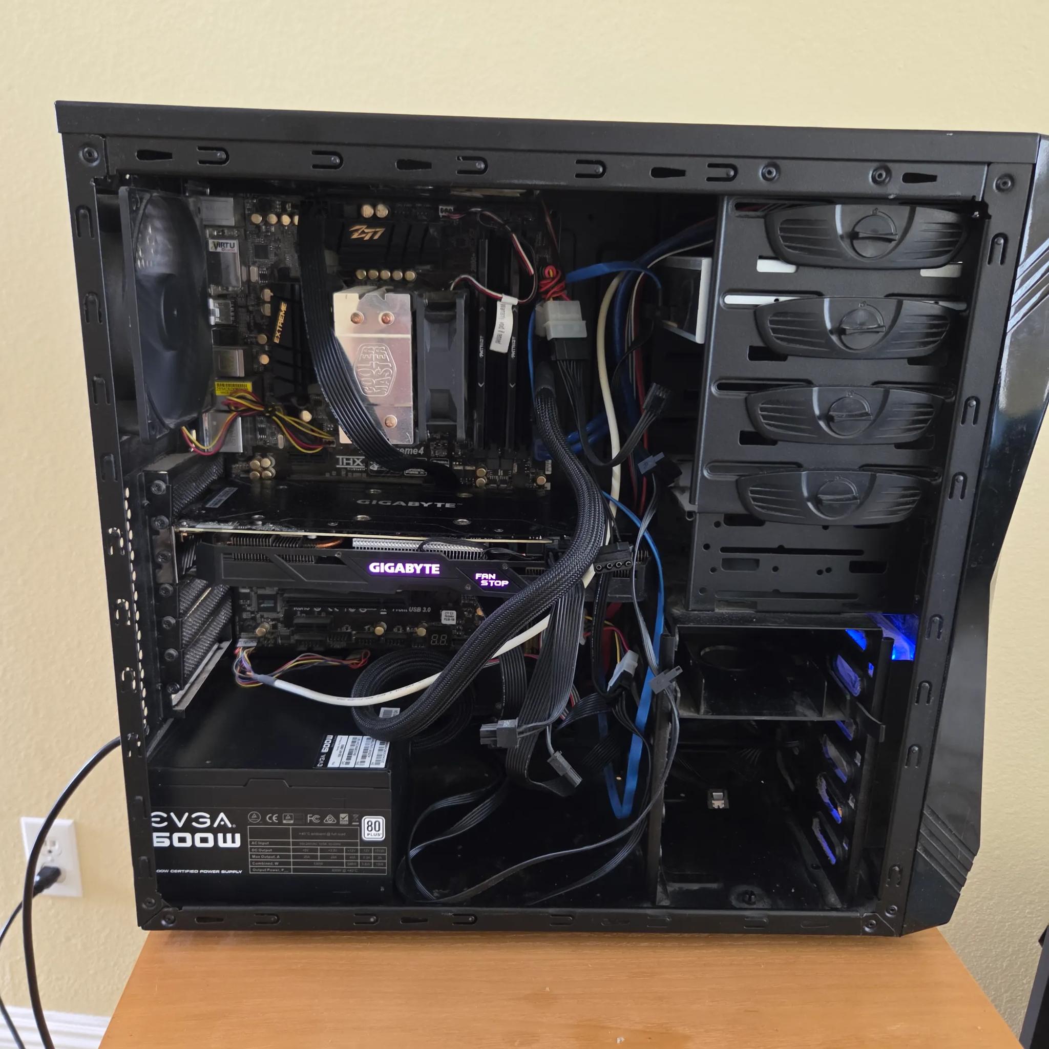 Complete PC with Intel Core i5-3570k CPU and GTX 1050 TI GPU