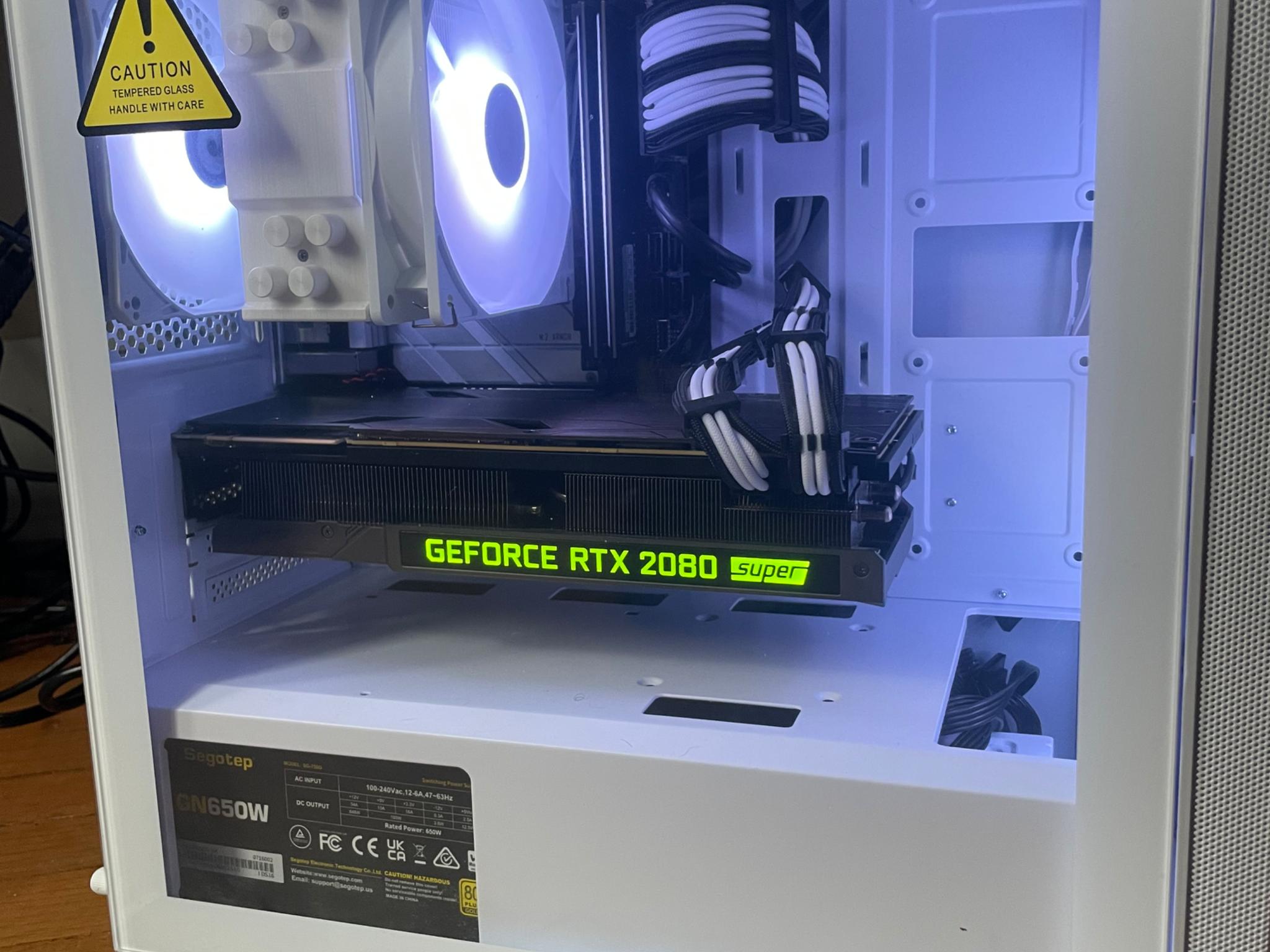 White and Black RGB Gaming PC - i5 13400f, 2080 Super, 32GB ram