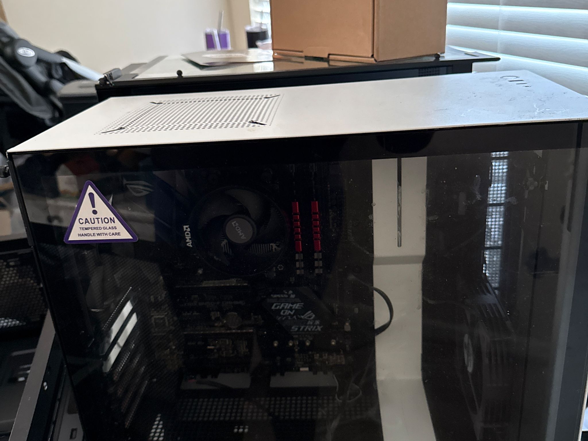 Ryzen 3600, B450 motherboard, case 1 pc fan 2 outtake fans, 32gb RAM , 650w PSU
