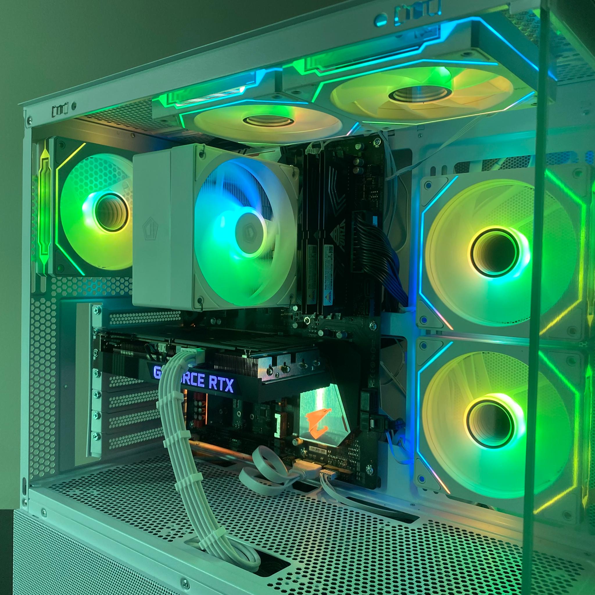 White RGB Gaming PC | RTX 3060 12GB | Ryzen 5 3600 | 16GB DDR4 3200MHz | 500GB M.2 SSD | WiFi