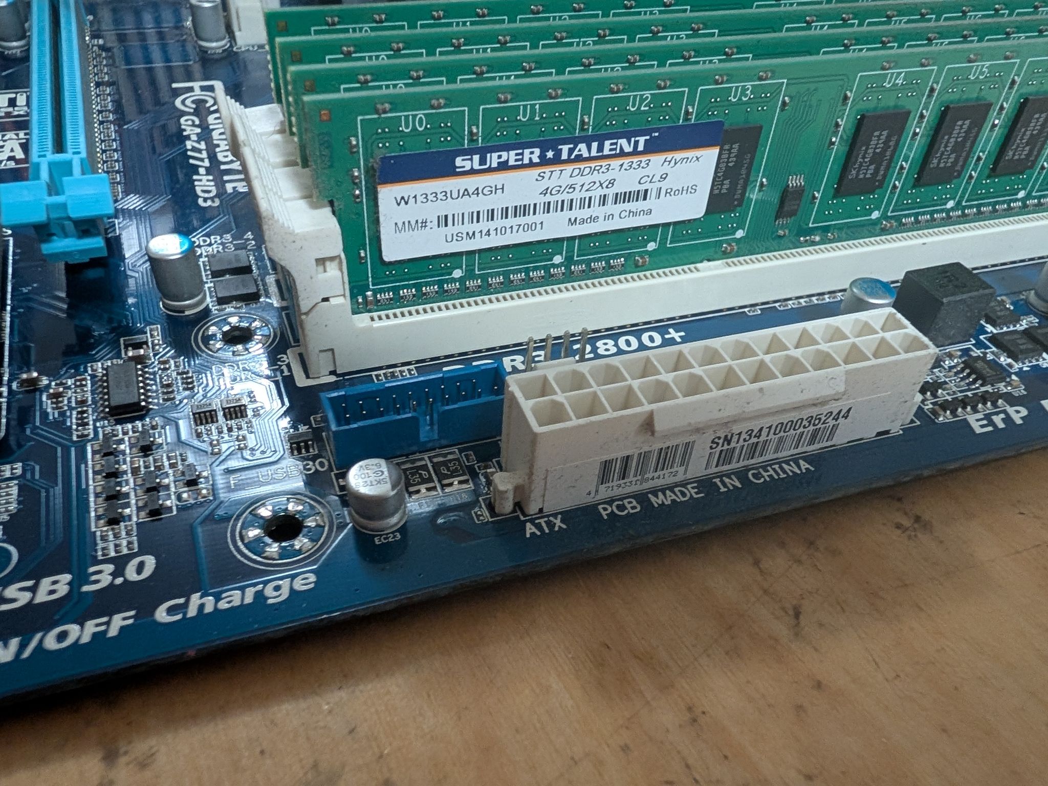 I7 3770 + Z77 motherboard + 16GB DDR3 + GT210 1GB