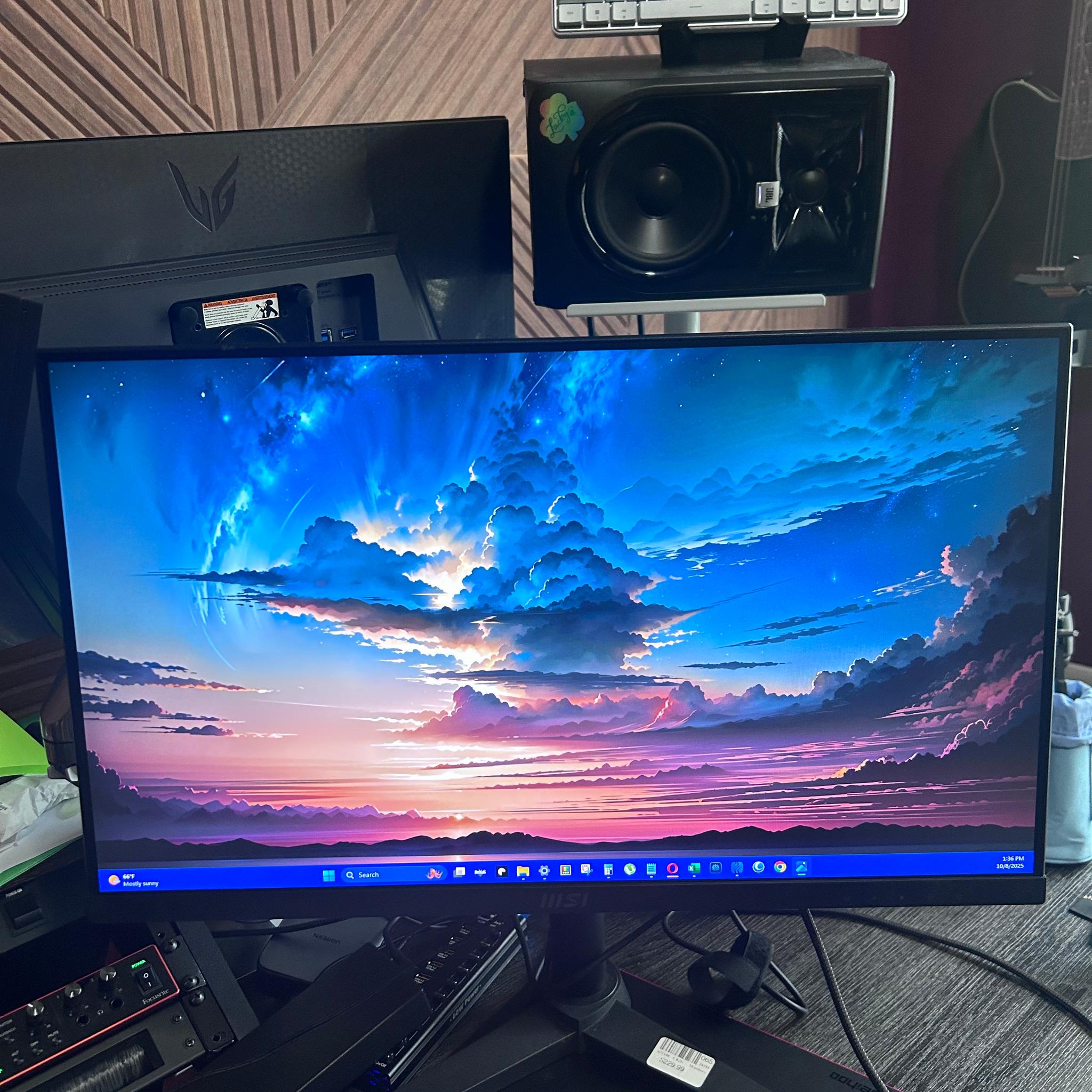 MSI 24” IPS FHD (1920 x 1080) Non-Glare with Super Narrow Bezel 100HZ 1ms 16:9