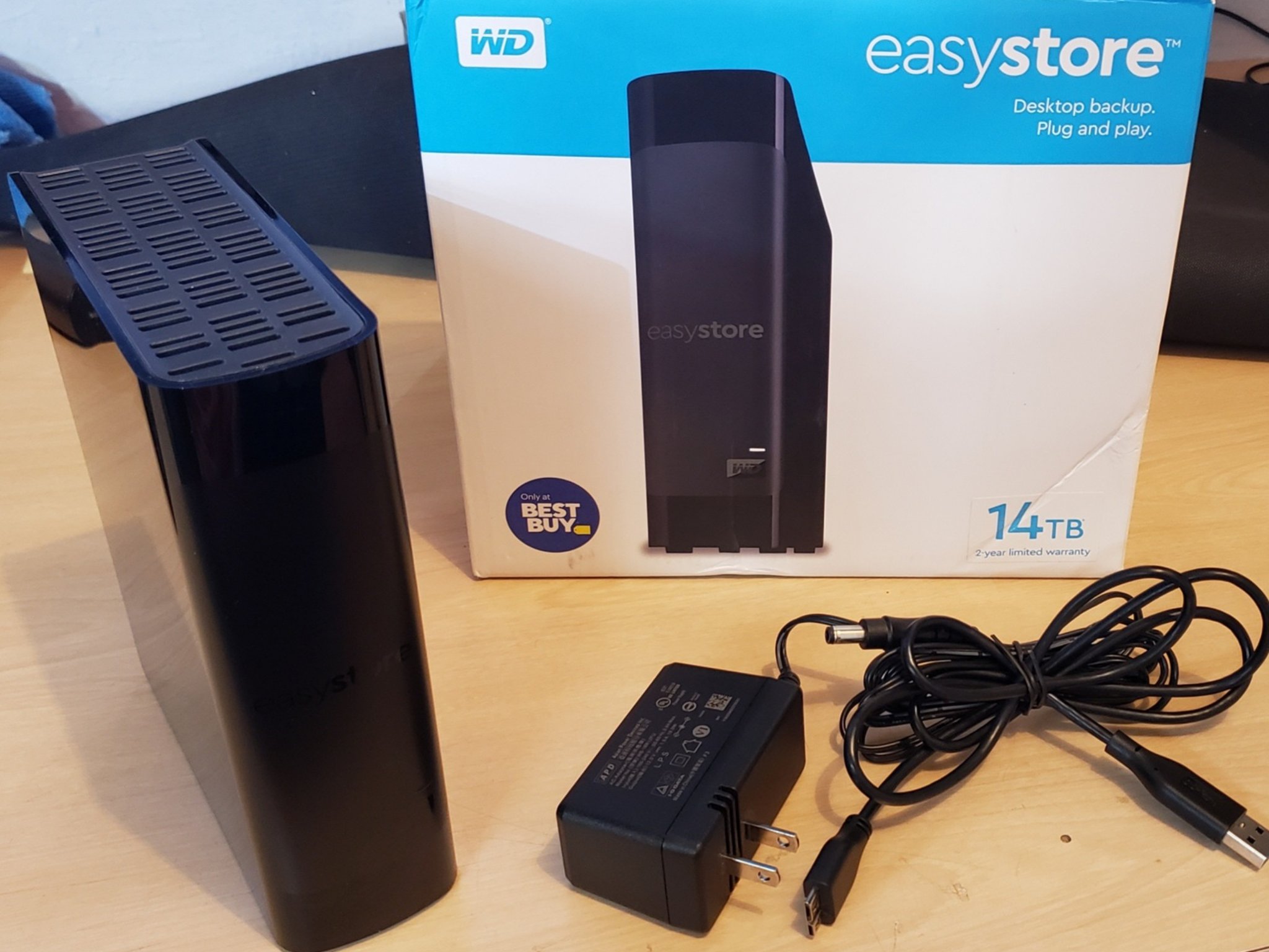 WD - Easystore 14TB External USB 3.0 Hard Drive - Black - Used