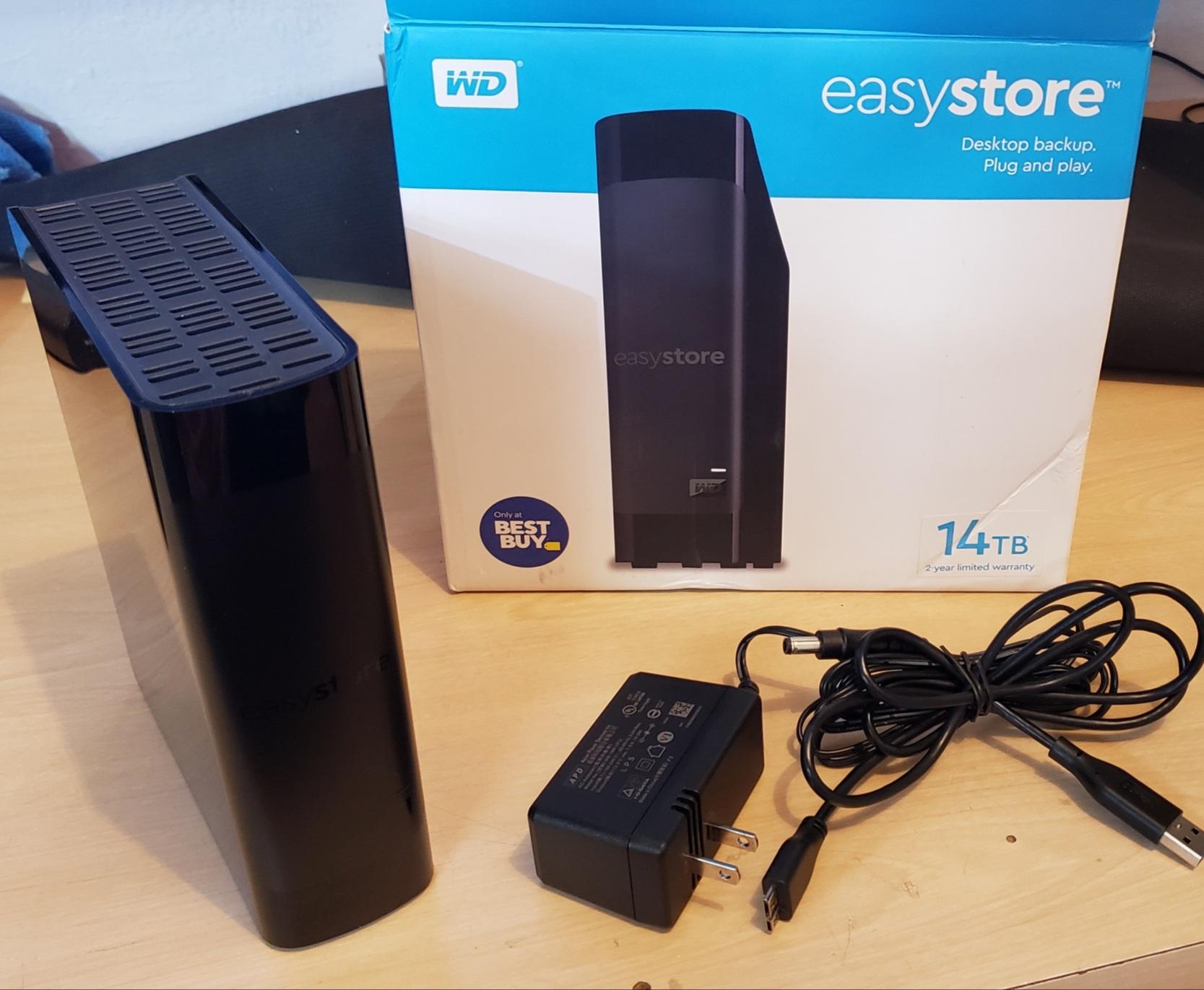 WD - Easystore 14TB External USB 3.0 Hard Drive - Black - Used