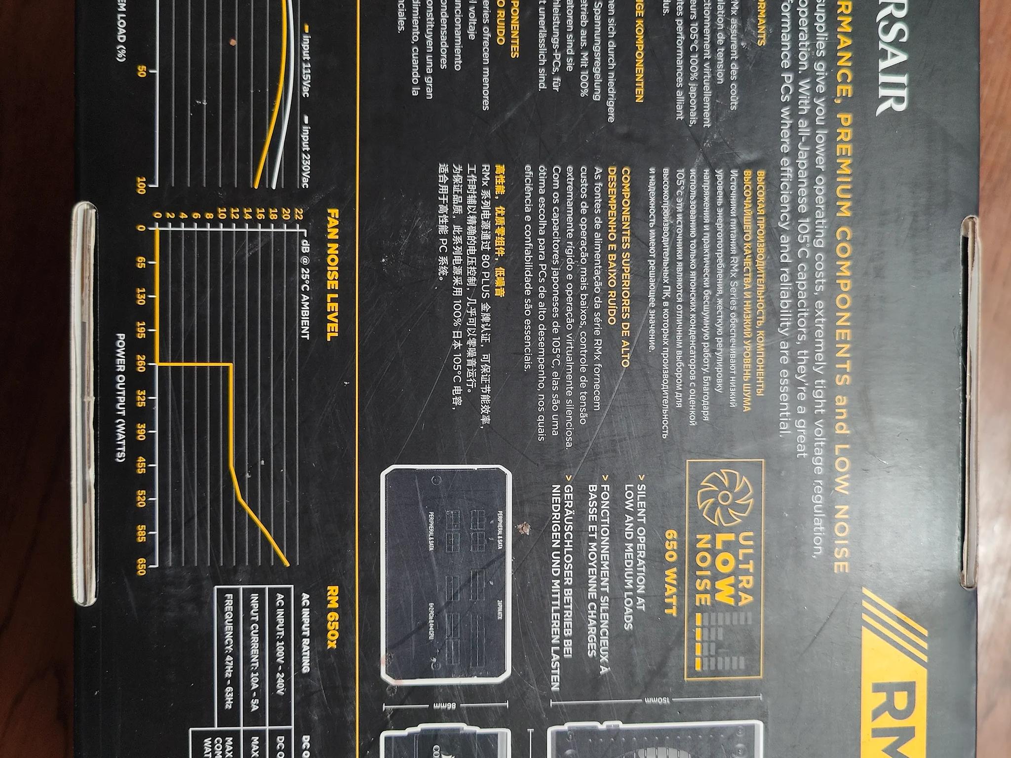 Corsair RM 650 W 80+ Gold Certified Fully Modular ATX Power Supply - Fully Modular - All Cables