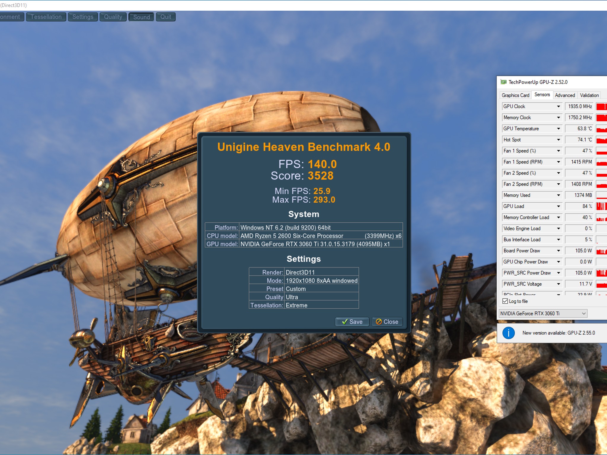 MSI ‎GeForce RTX 3060 Ti GAMING X 8G LHR GDRR6 Graphics Card, Used.