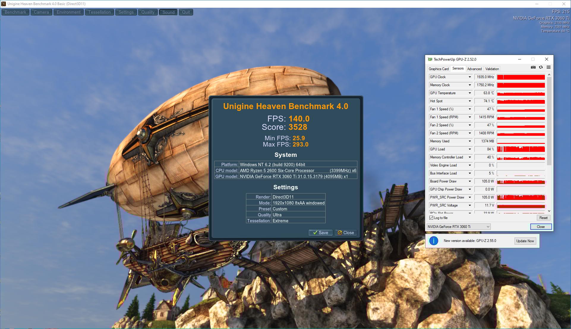 MSI ‎GeForce RTX 3060 Ti GAMING X 8G LHR GDRR6 Graphics Card, Used.