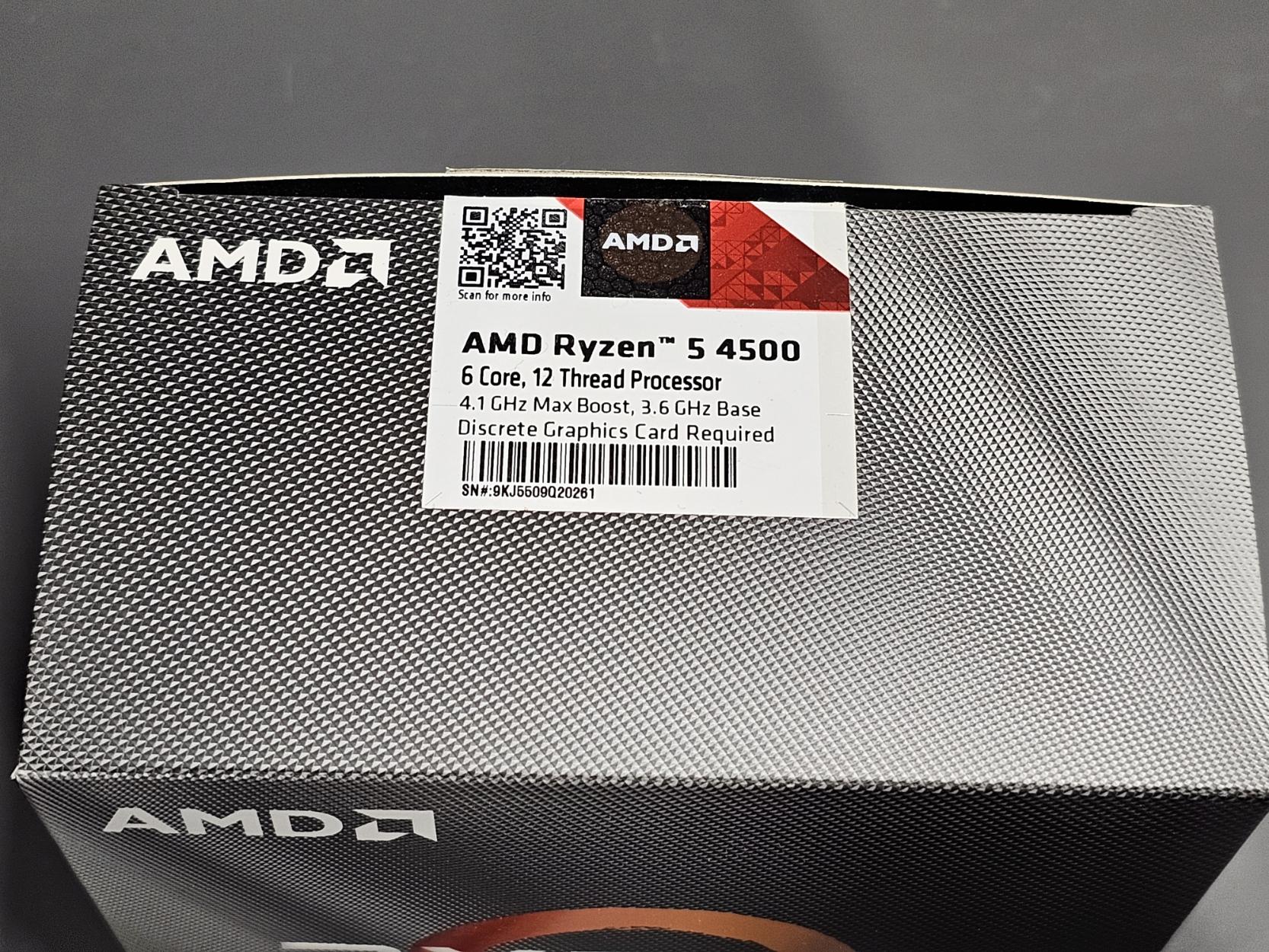Barely used AMD Ryzen 5 4500 with stock cooler