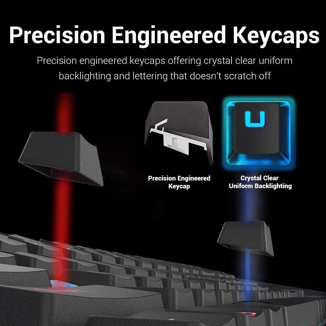 Redragon K552 RGB Mechanical Gaming Keyboard Wired (Black, 87 Keys Blue Switches) (Used, Like New)