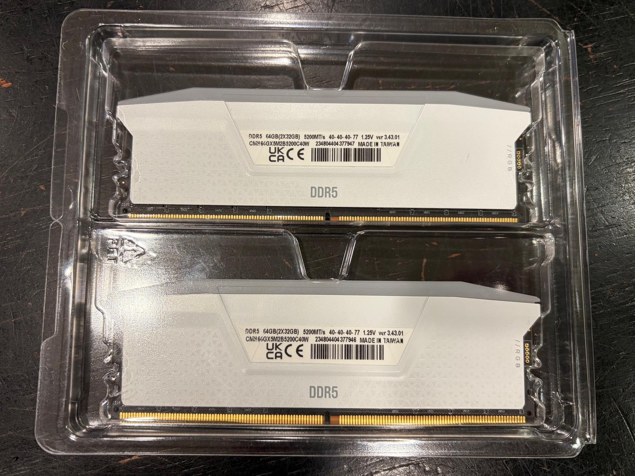 64GB (2 x 32GB) Corsair Vengeance RGB DDR5