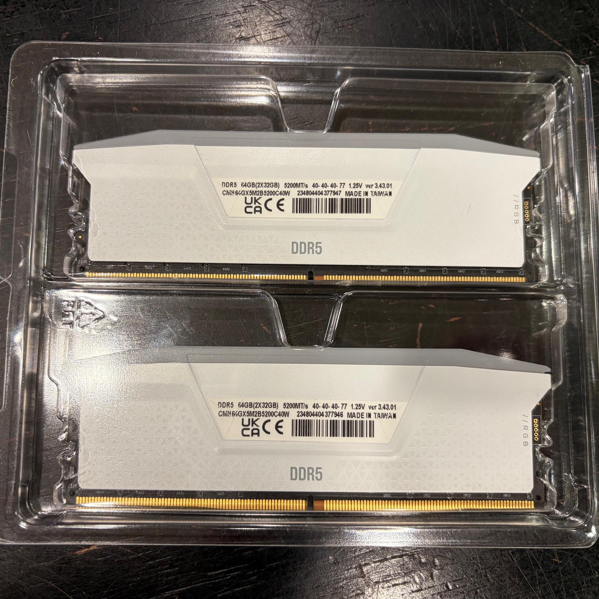 64GB (2 x 32GB) Corsair Vengeance RGB DDR5
