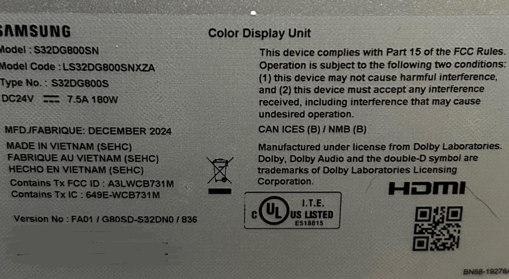 Samsung 32” QD-OLED 4K (240hz) Gaming Monitor (S32DG800SN) (MSRP is $1299.99!!)