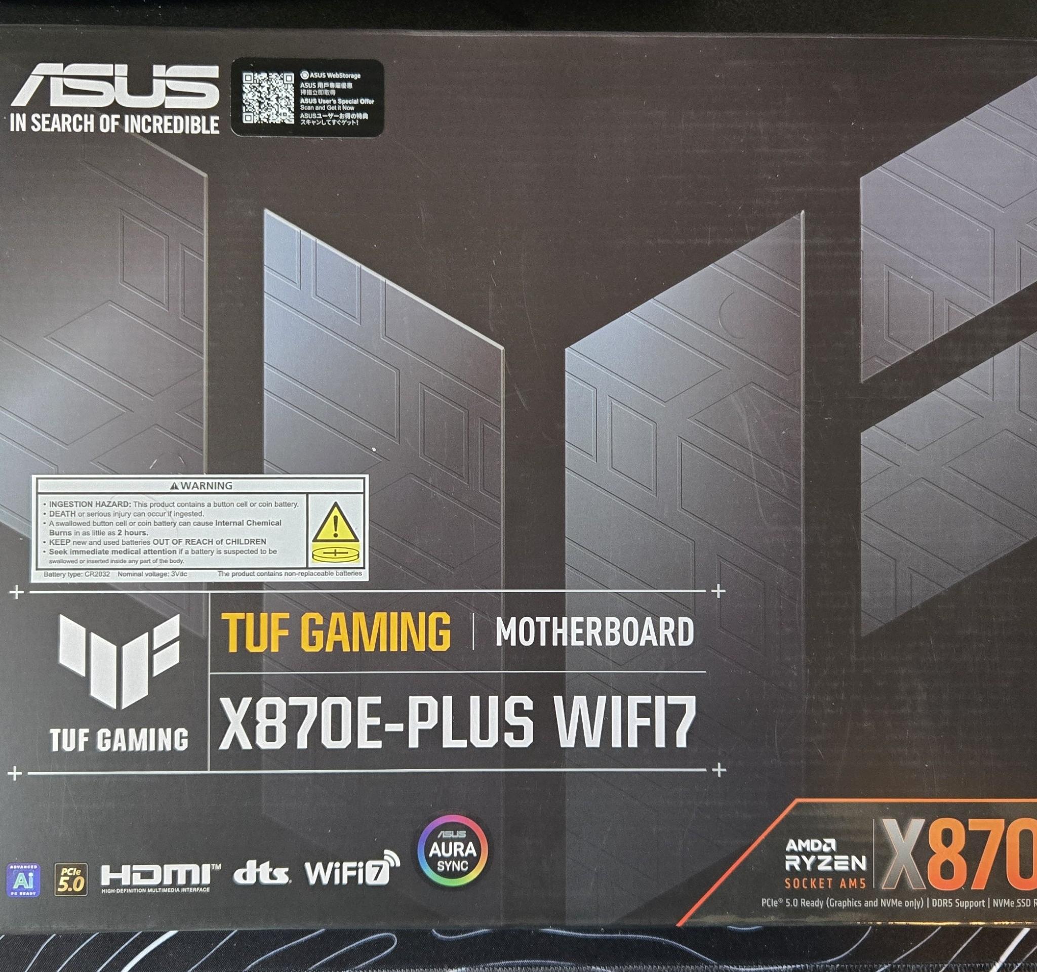 *NEW* Asus TUF X870E-Plus WIFI 7