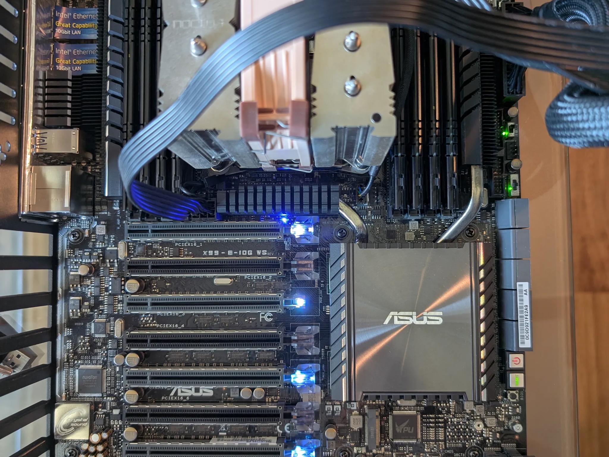 Combo: ASUS X99-E-10G WS Motherboard / Intel Core i7-6850K CPU / 64gb G.Skill Ares 3200mhz CL14 DDR4