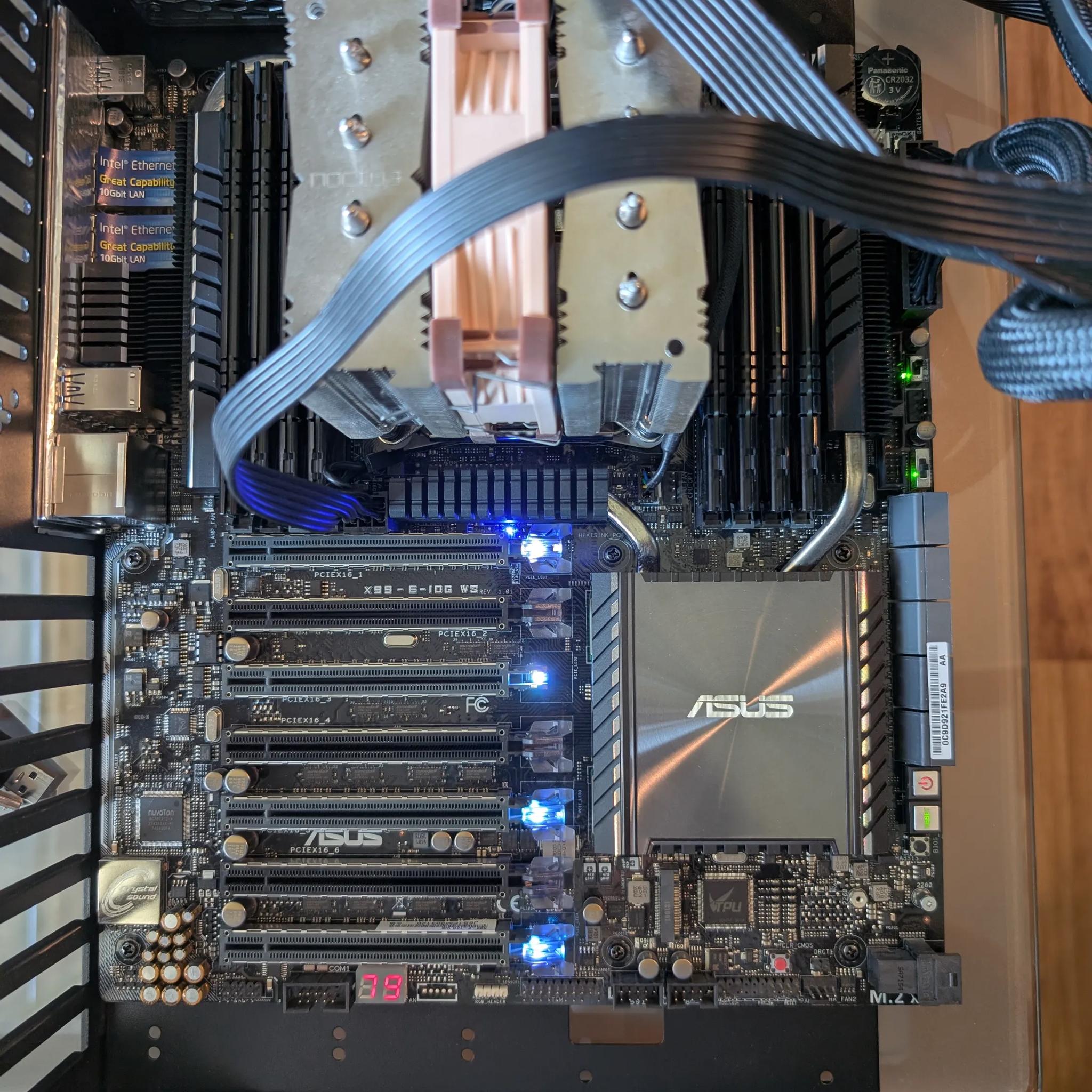 Combo: ASUS X99-E-10G WS Motherboard / Intel Core i7-6850K CPU / 64gb G.Skill Ares 3200mhz CL14 DDR4