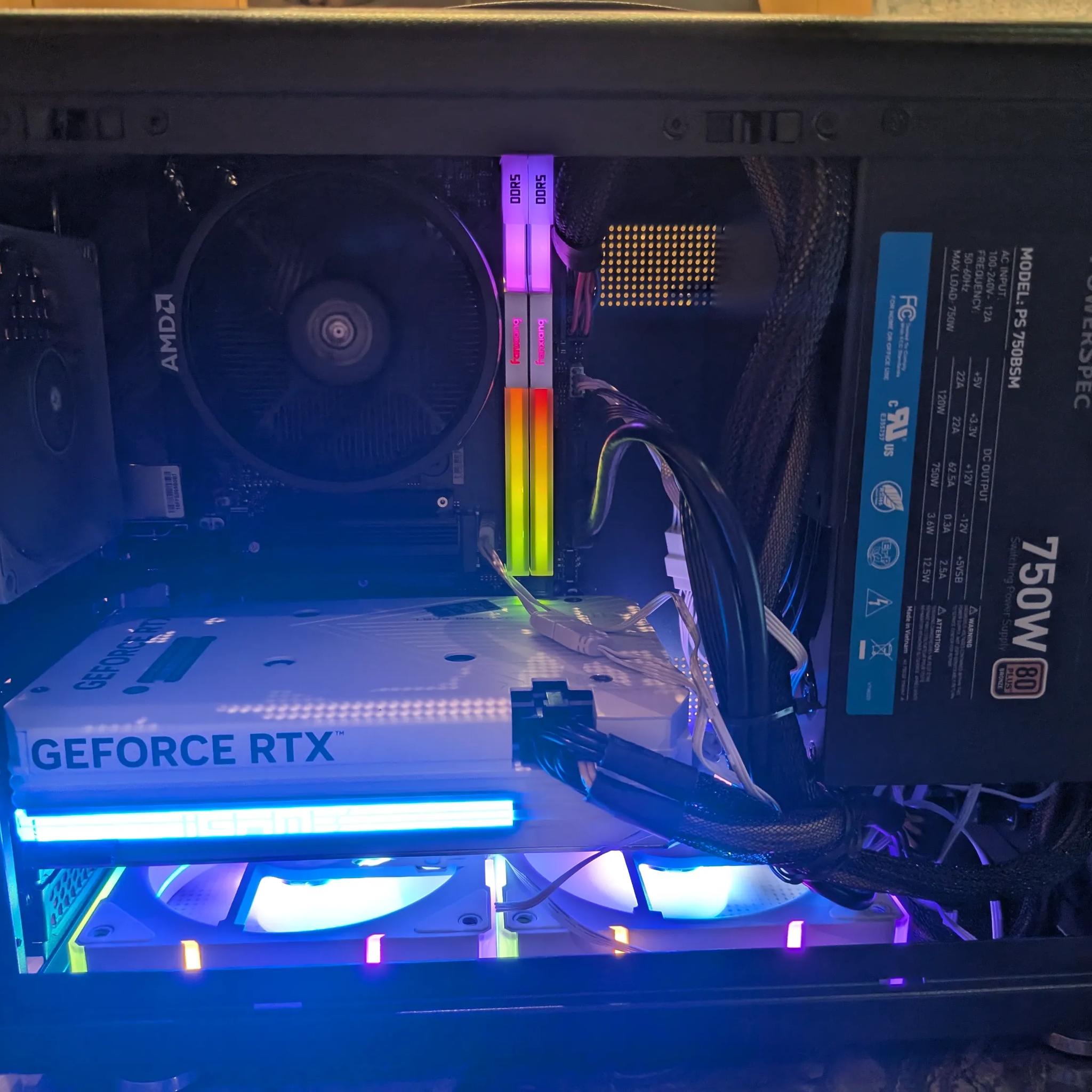 Small Gaming PC, AMD Ryzen 5 7500F, Nvidia RTX 4060 Ti 16GB, 32 GB RAM, 2 TB SSD