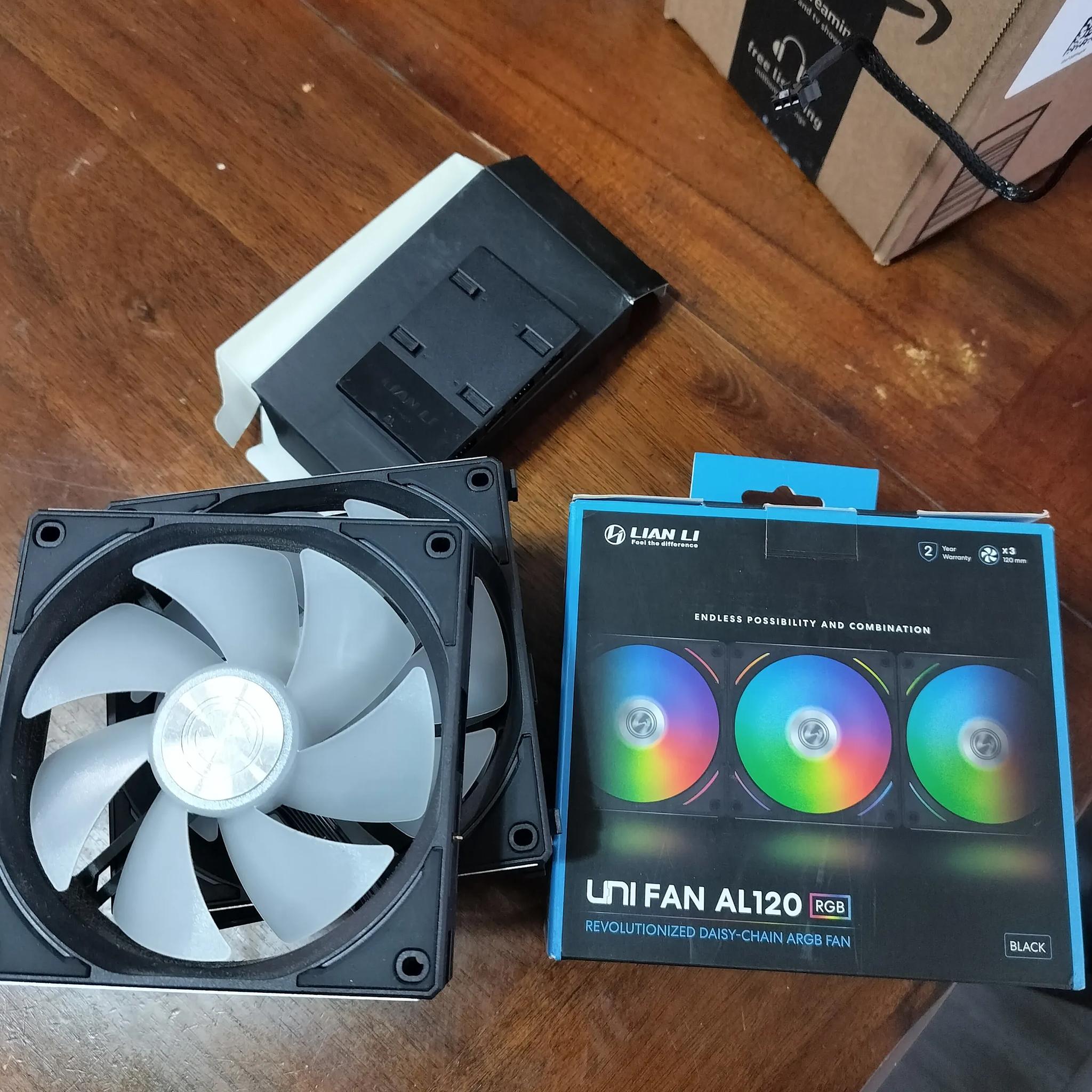 Used Lian Li AL120 Black Fans x9