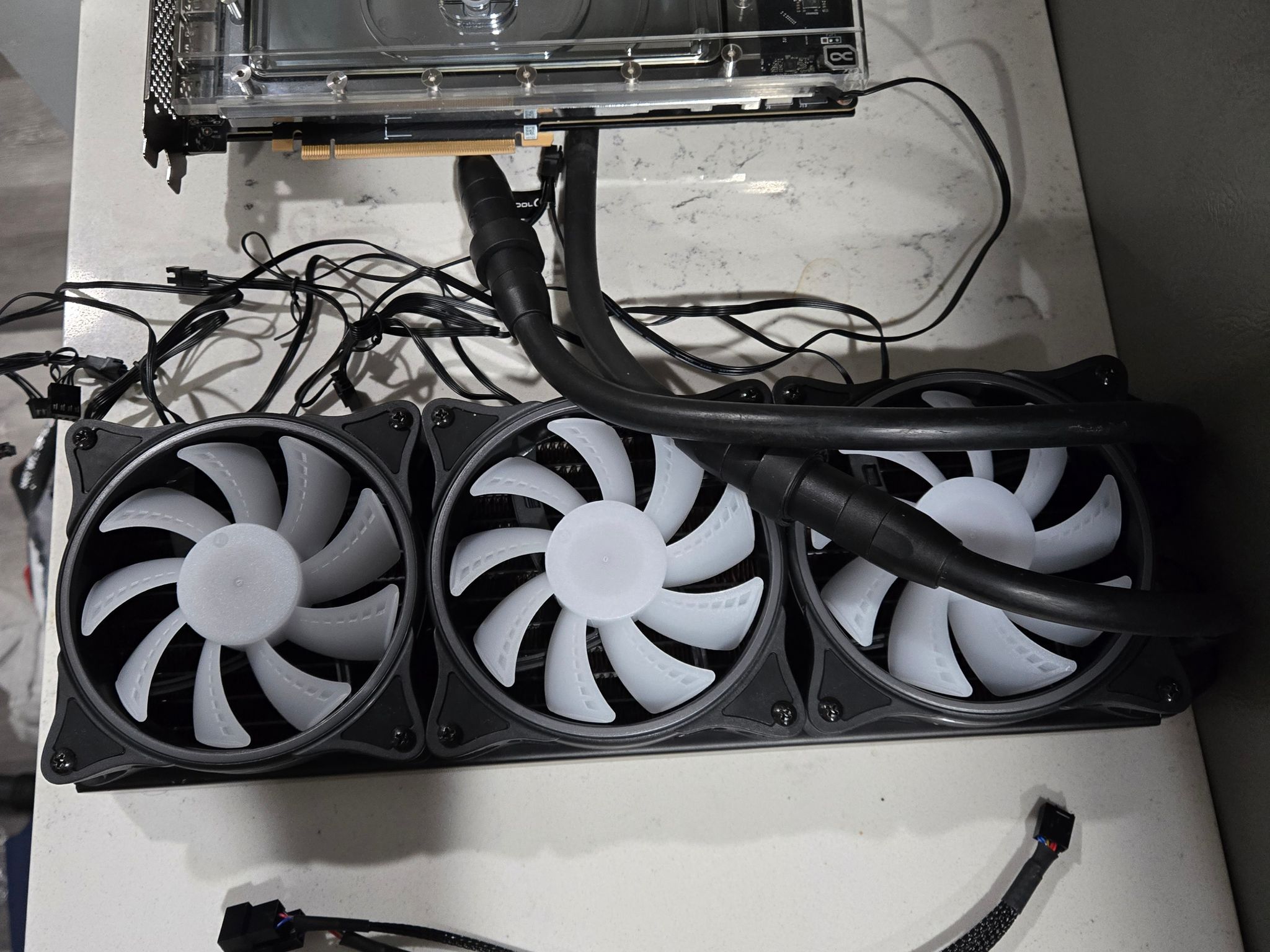 3090 Ti 24GB with 360mm sealed AIO by Alphacool full coverage block