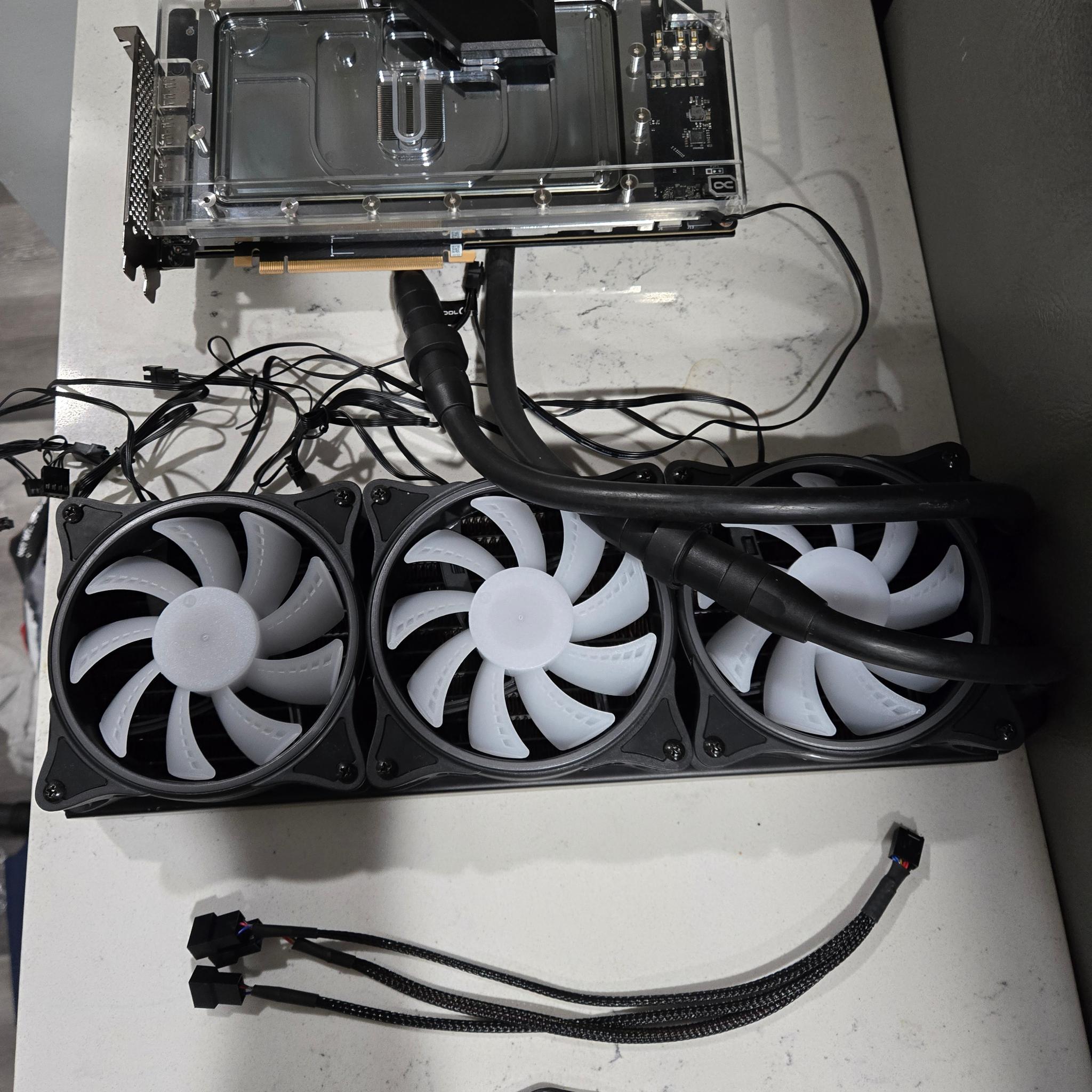 3090 Ti 24GB with 360mm sealed AIO by Alphacool full coverage block