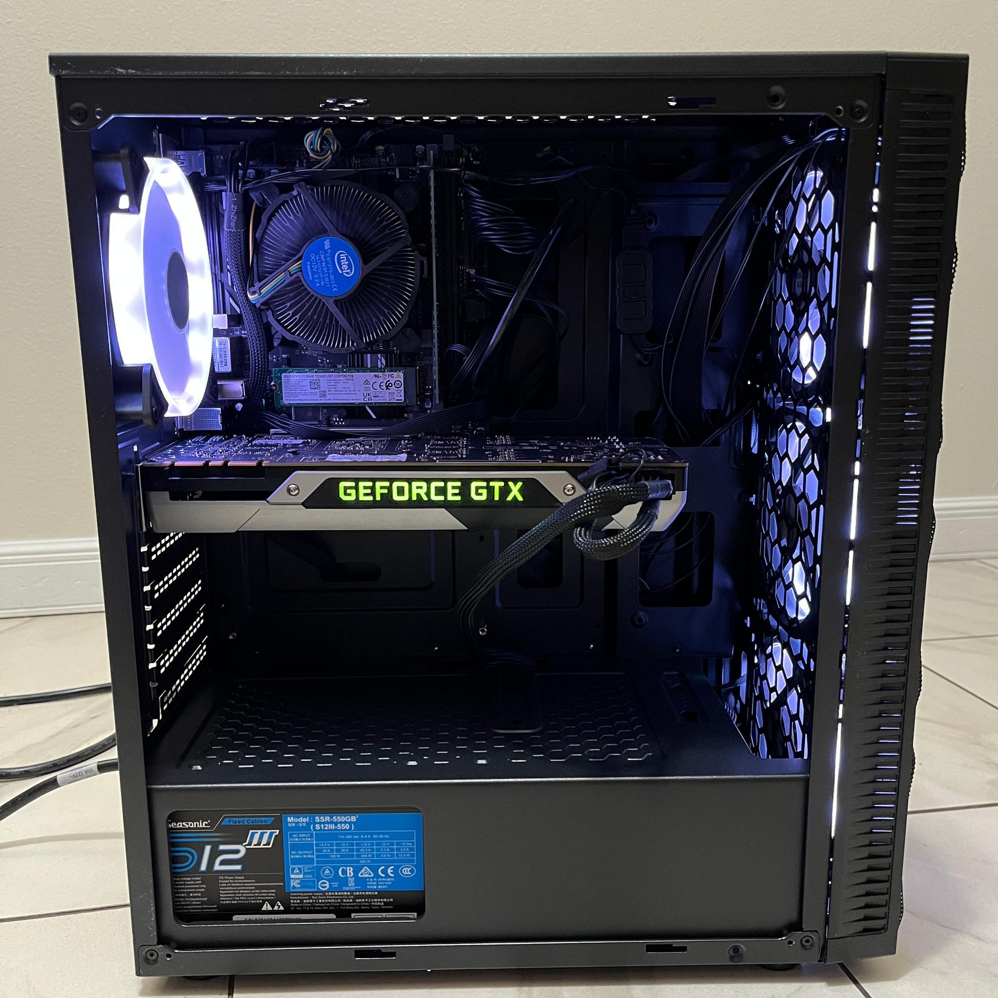 NVIDIA GTX 780 Ti, Intel Core i3-9100f, 16GB RAM, 870 GB Storage - RGB Gaming PC w/ Wi-Fi & BT