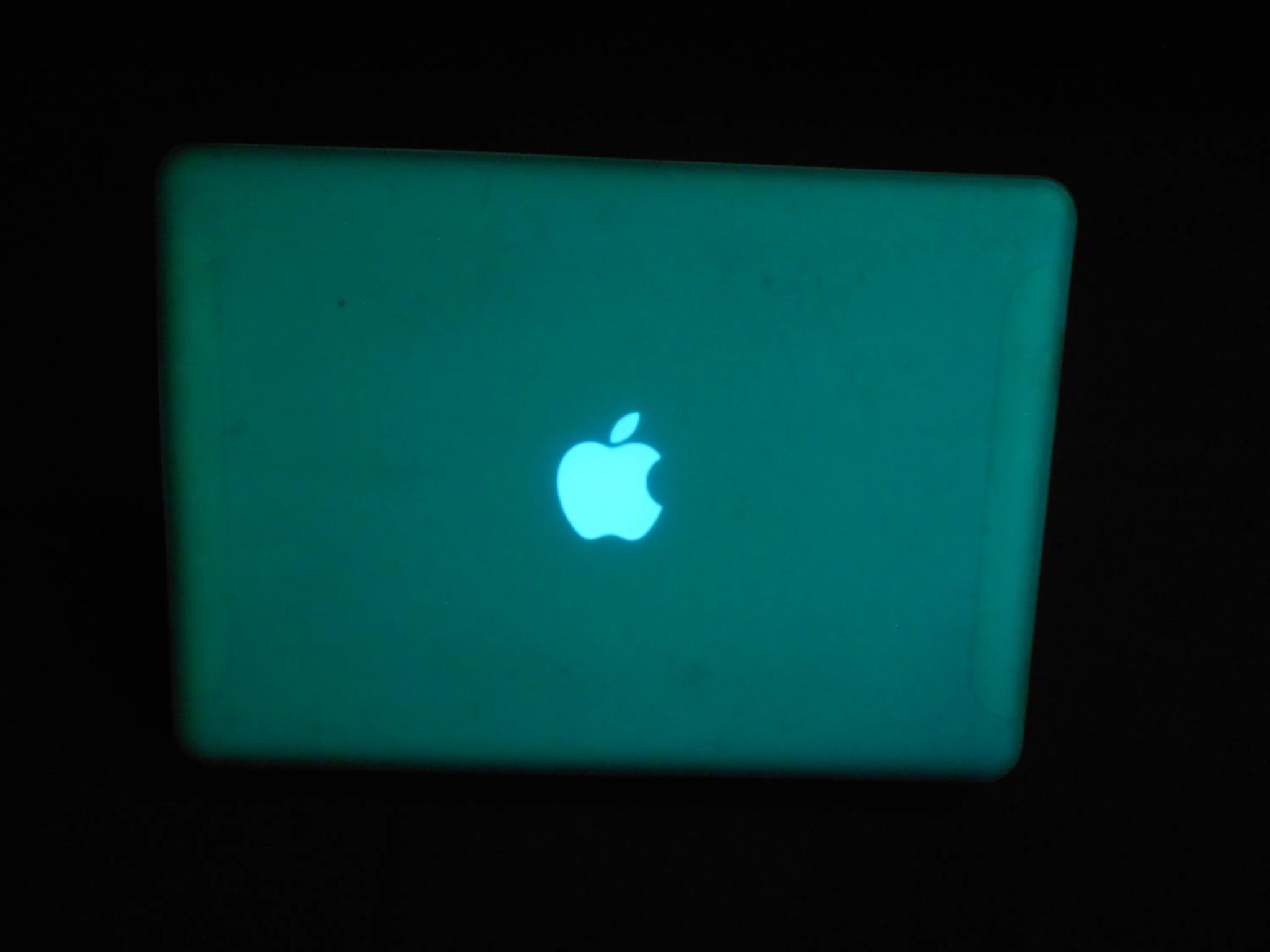 Macbook Unibody With Blue Protectice Case