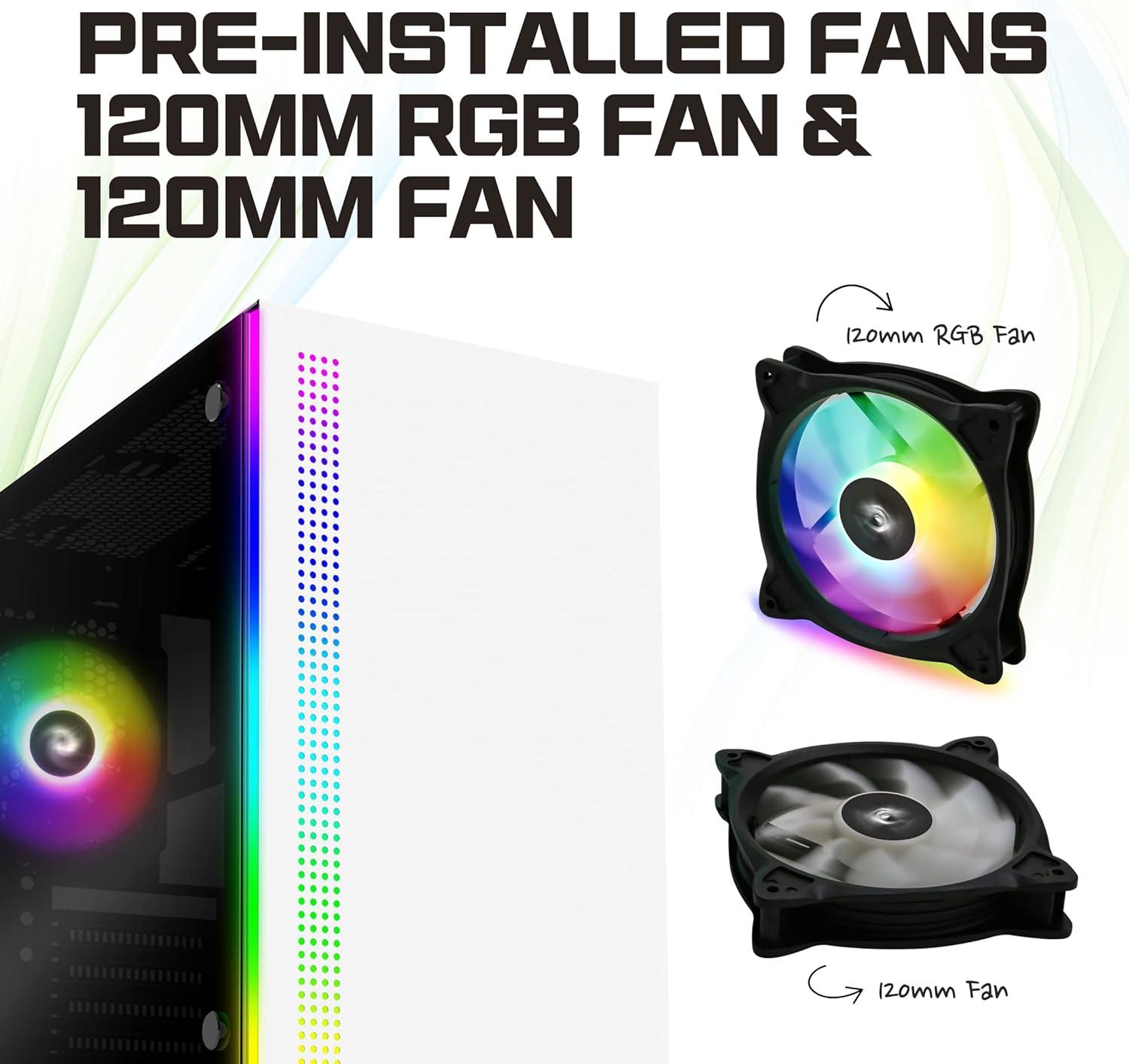 👑 Max Performance Gaming PC - AMD Ryzen 5 5500, RTX 3060, 32GB DDR-4, 1TB NVME M.2 SSD, WIFI, WIN10