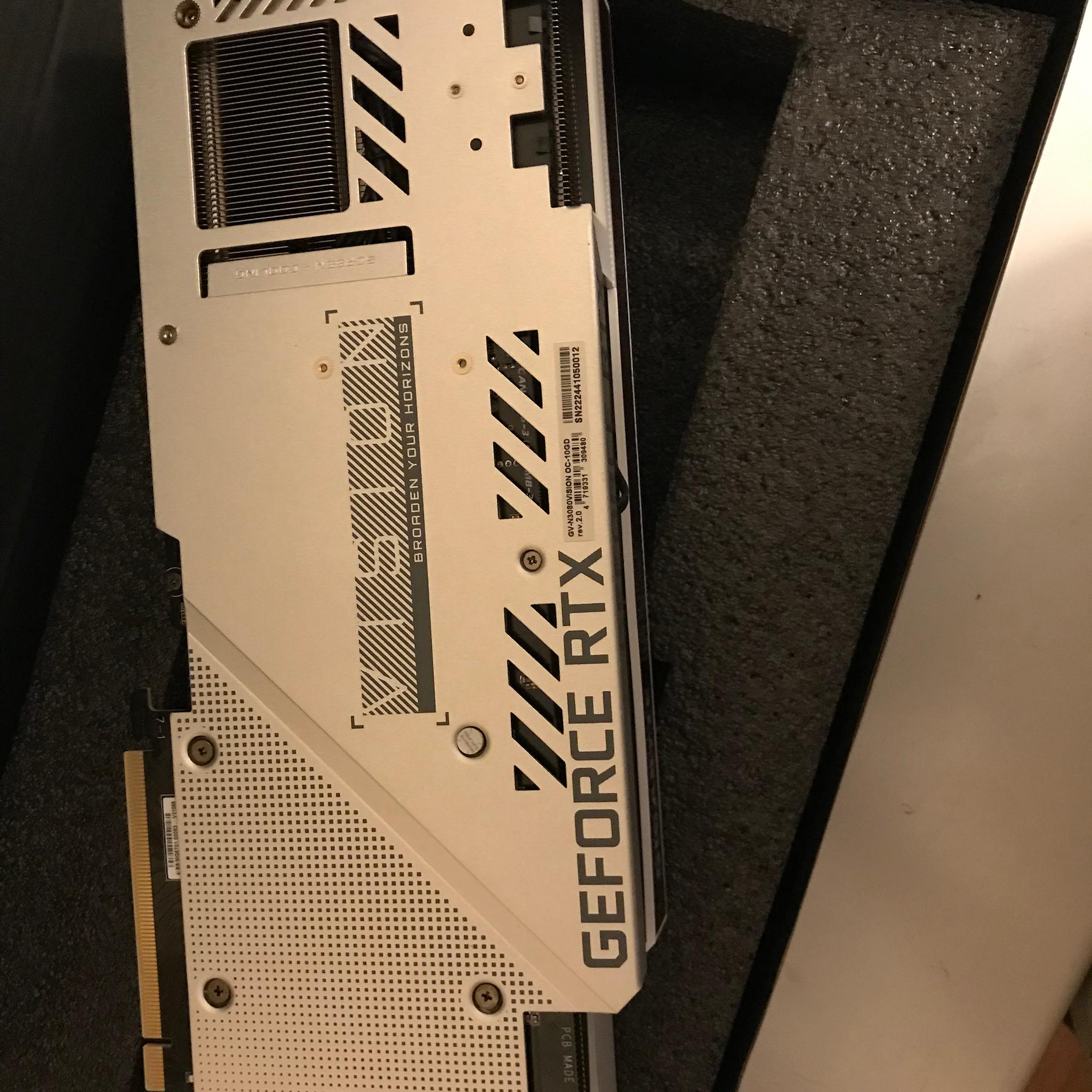 GIGABYTE GeForce RTX 3080 VISION OC 10GB GDDR6X V2 LHR Graphics Card- White