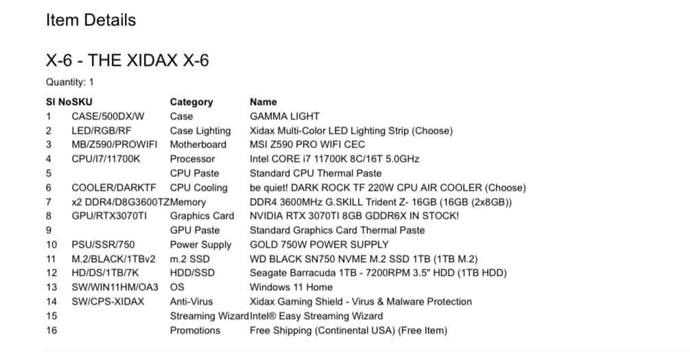 NVIDIA RTX 3070 Ti Gaming PC | i7-11700k OC | 32 GB DDR4