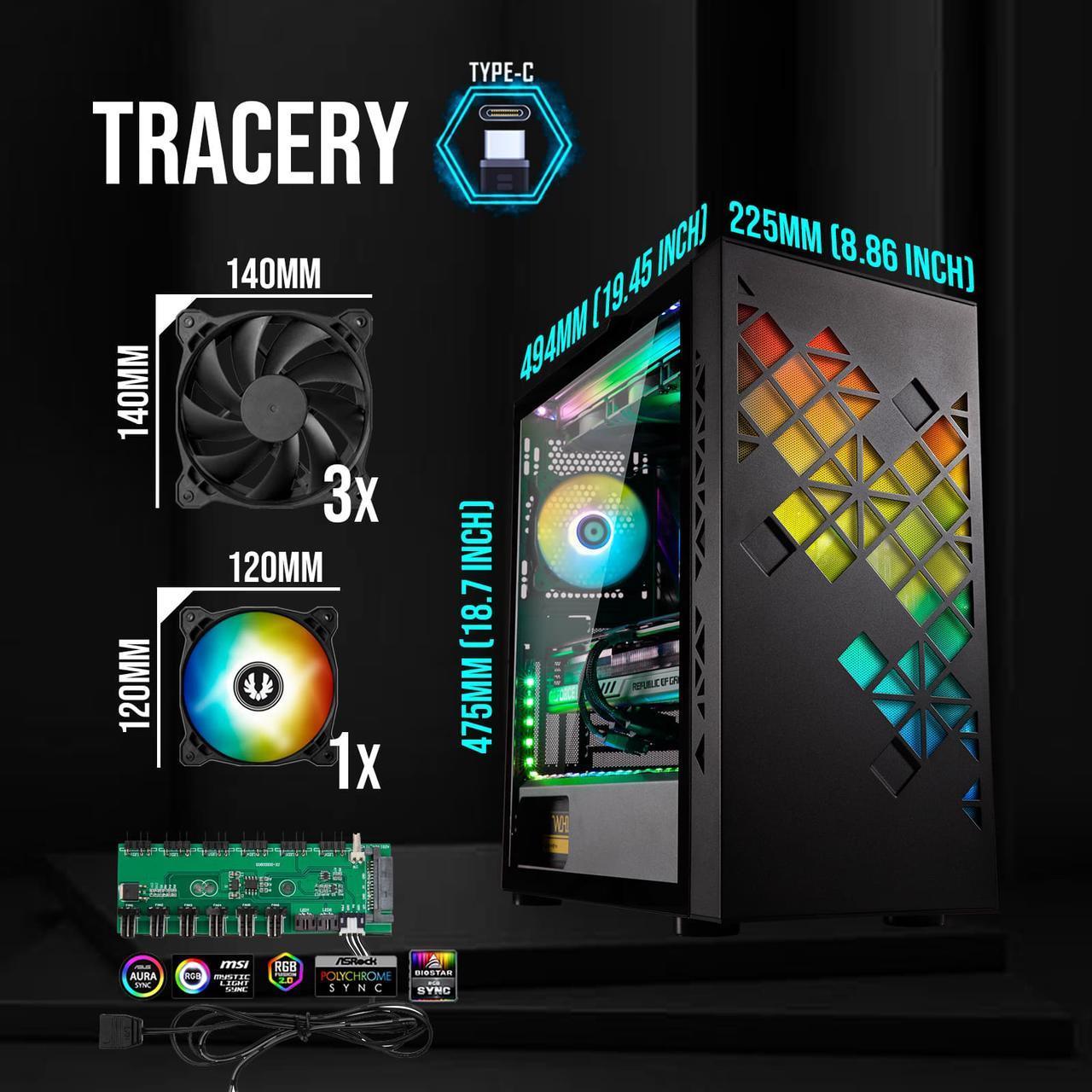 BitFenix Tracery EATX PC Gaming Case (Black)