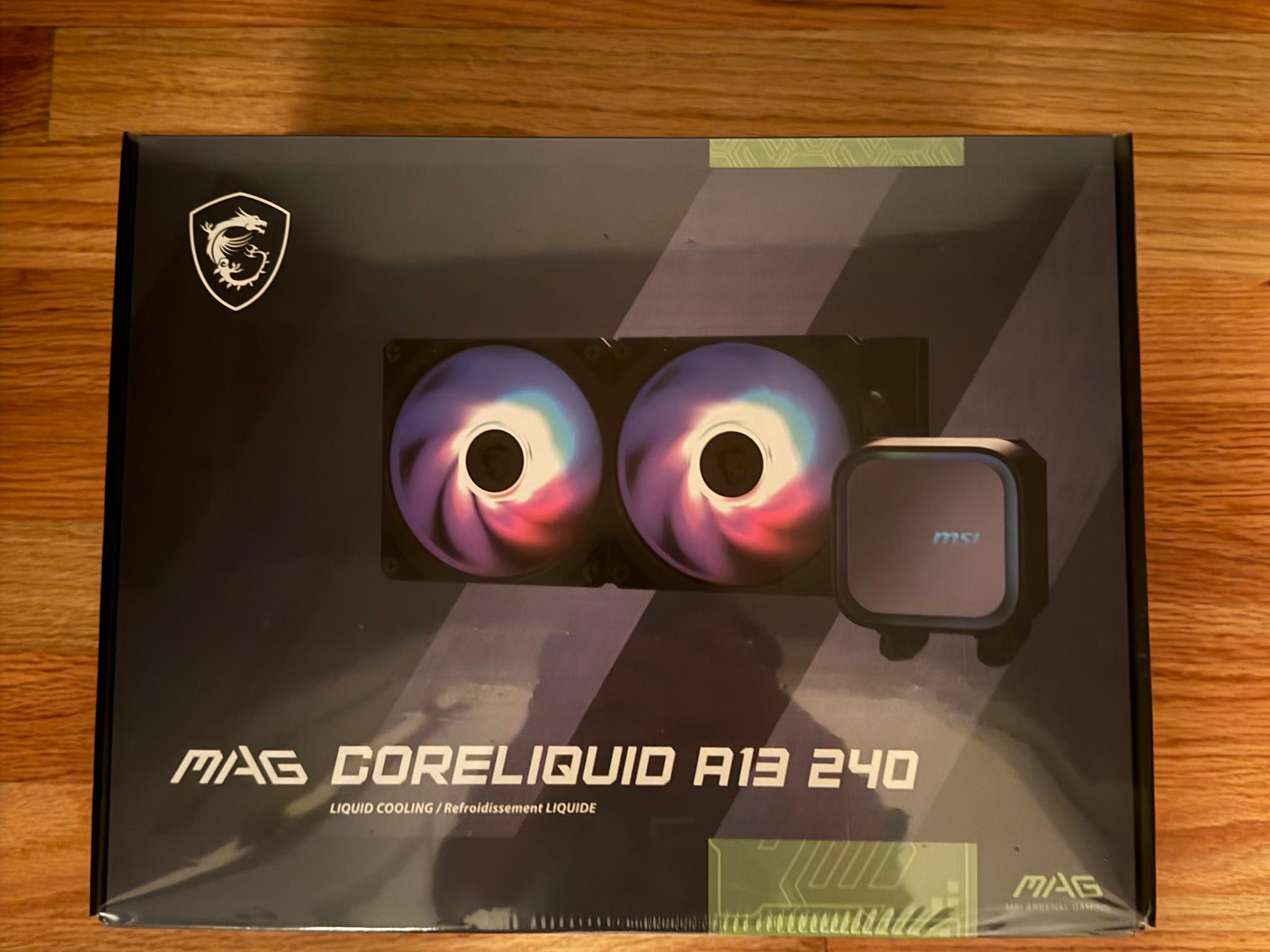 NEW MSI MAG Coreliquid A13 240 Black RGB AIO Liquid Cooling 240mm Radiator