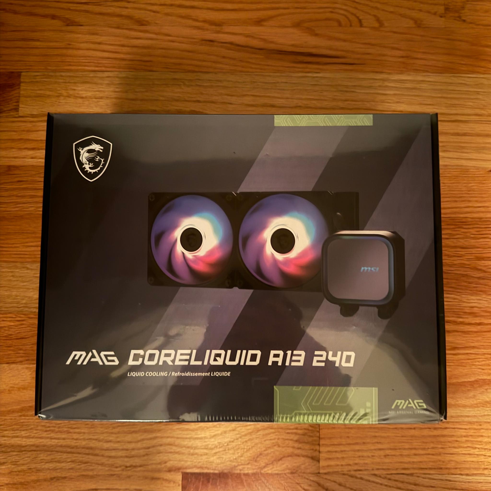 NEW MSI MAG Coreliquid A13 240 Black RGB AIO Liquid Cooling 240mm Radiator
