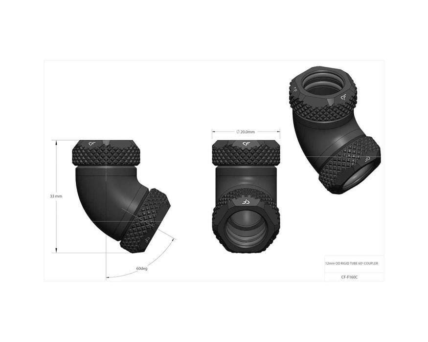 CoolForce 60 Degree Angled Coupler for 12mm Hard Tube