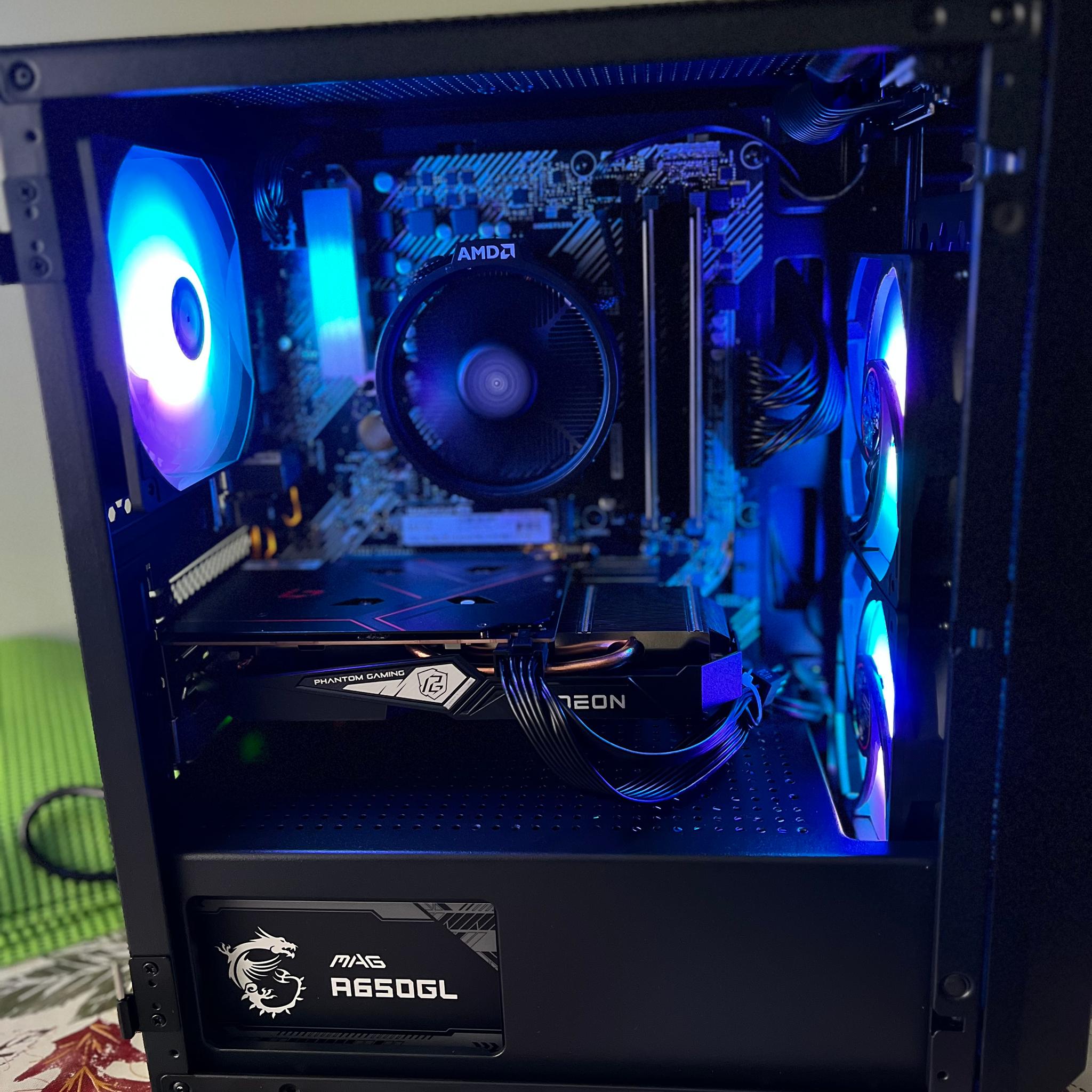 AMD Budget Gaming PC Ryzen 5 3600/1.25 TB SSD/RX 6500xt 8GB/32 GB RAM/ARGB lights