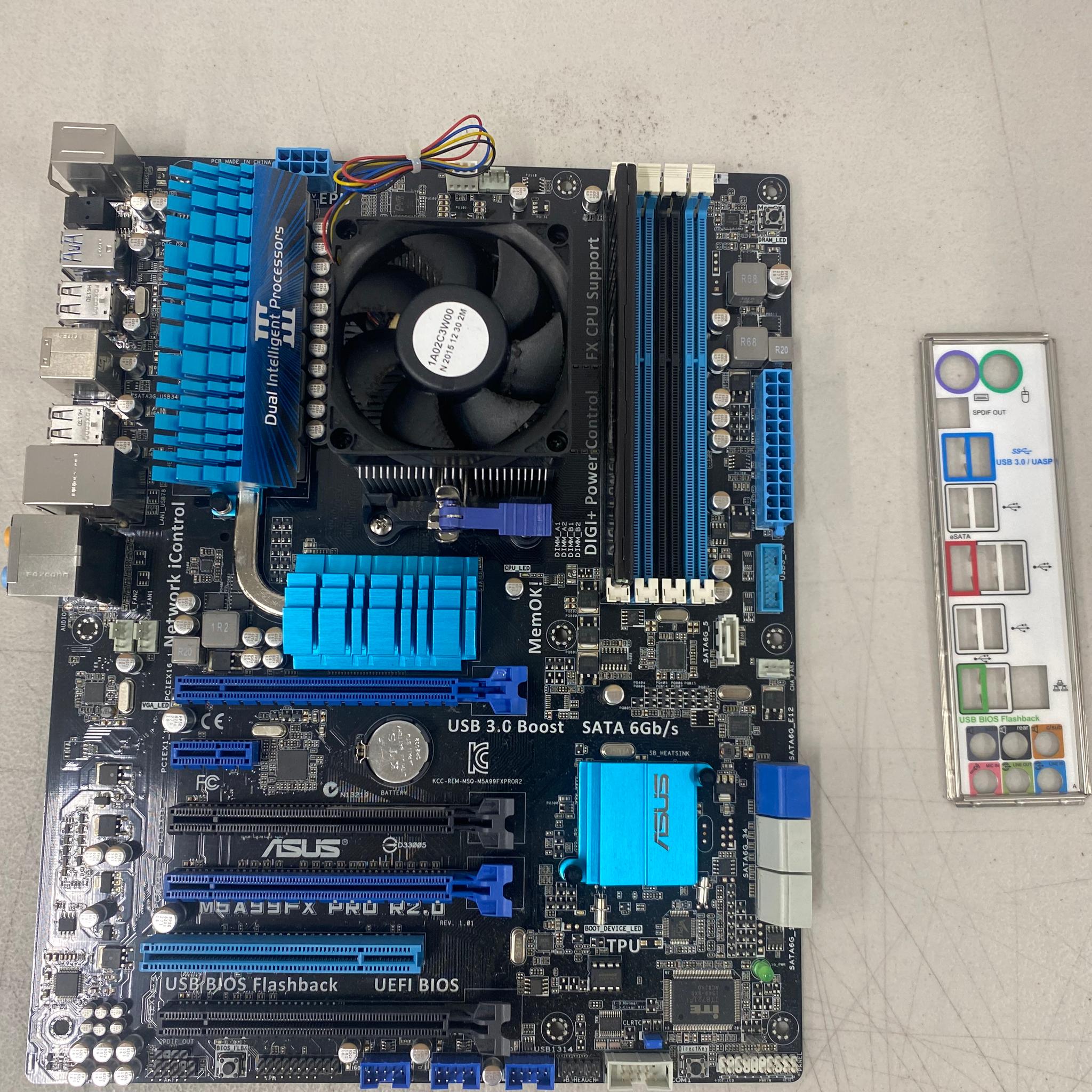 ASUS M5A99FX PRO R2.0 Motherboard + AMD FX CPU + 4GB Corsair DDR3 RAM Combo