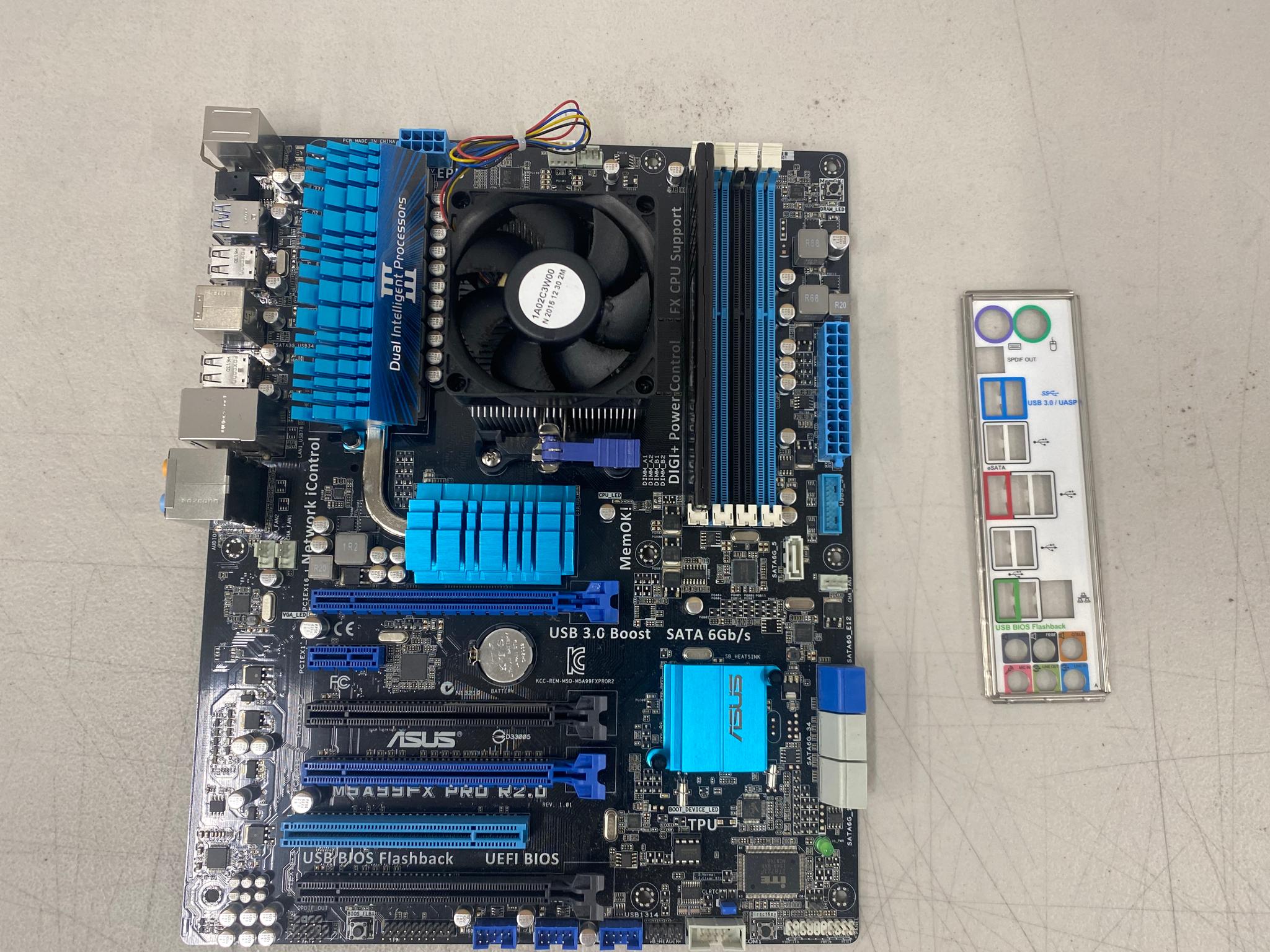 ASUS M5A99FX PRO R2.0 Motherboard + AMD FX CPU + 4GB Corsair DDR3 RAM Combo