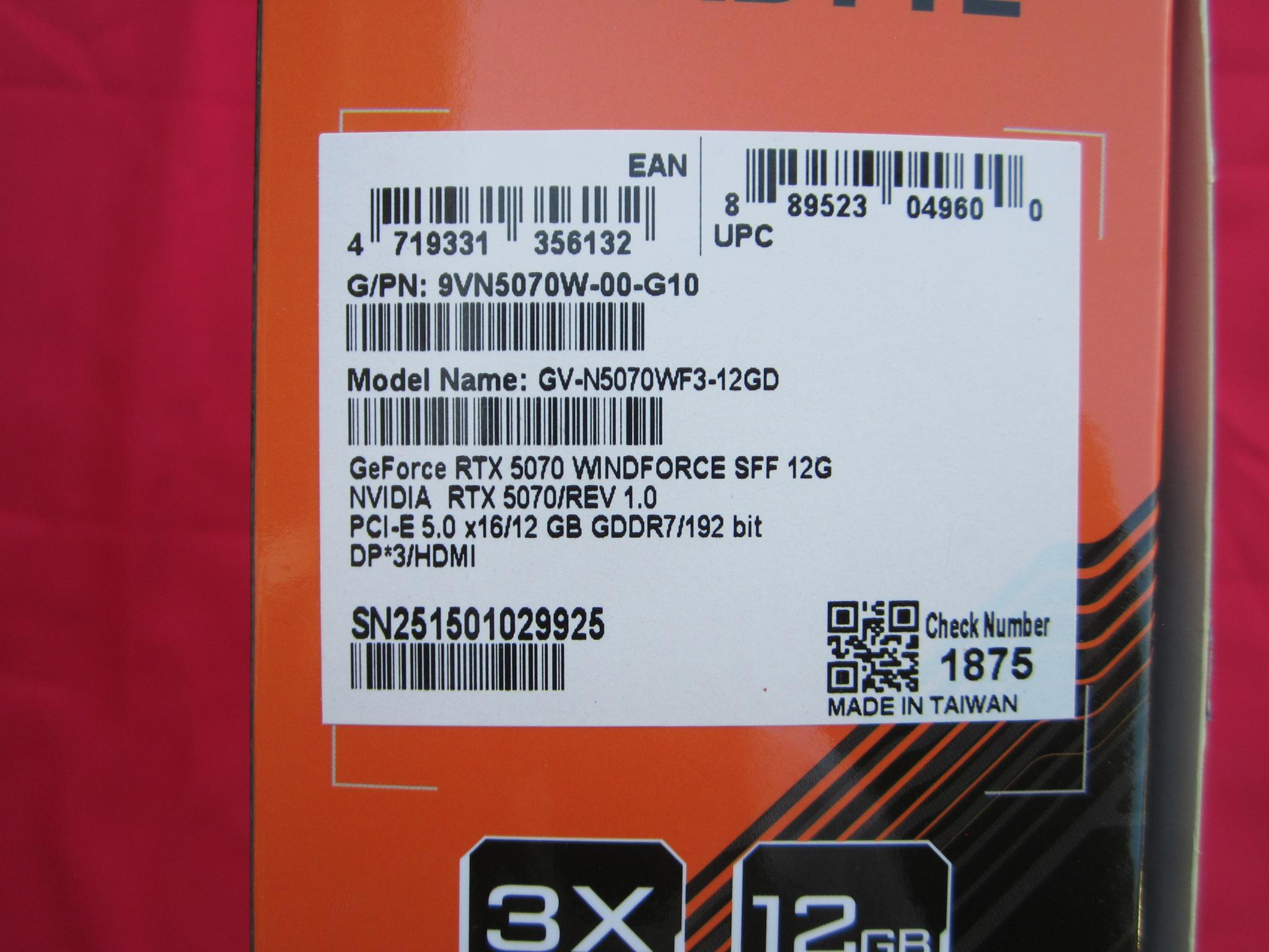 New Open Box! Gigabyte Windforce SFF RTX 5070 12Gb | Jawa
