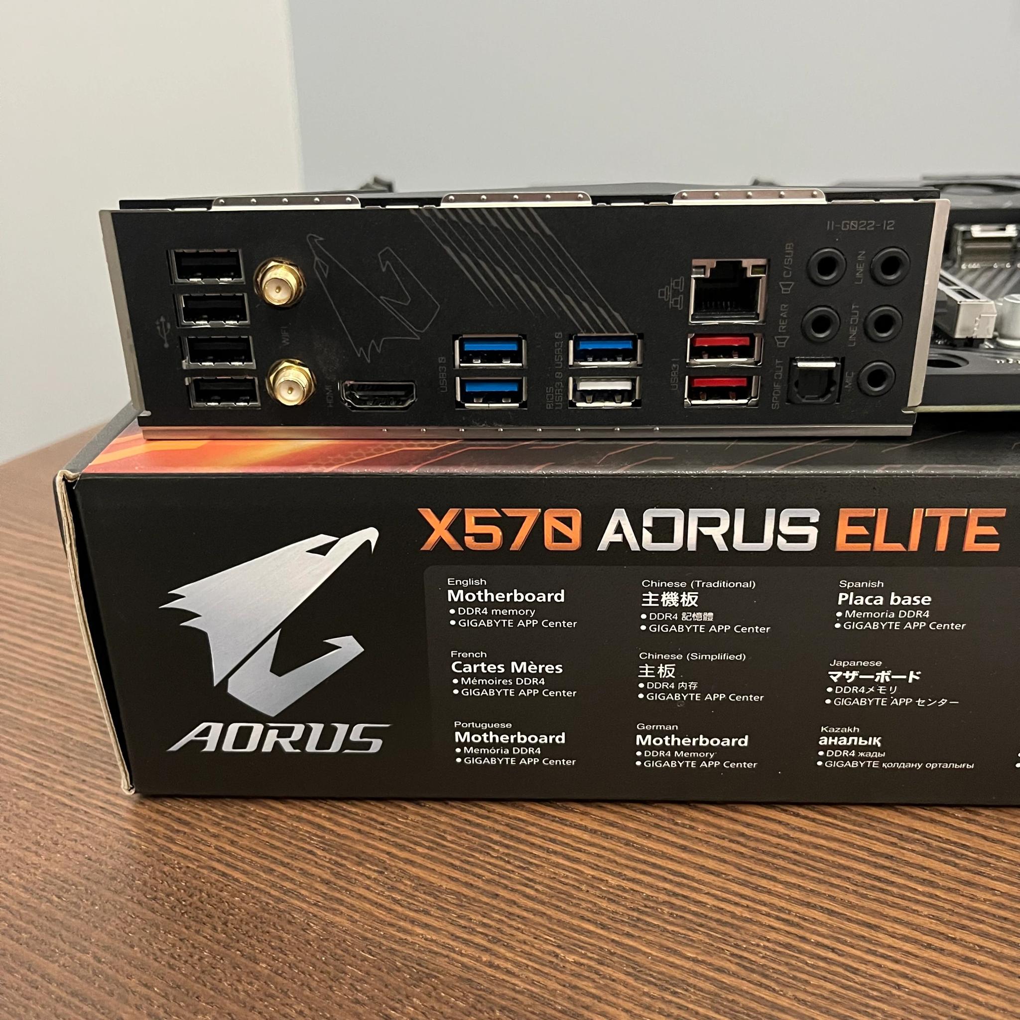 Gigabyte X570 Aorus Elite Wifi motherboard for Ryzen CPU (has AM4 socket, takes DDR4 RAM)