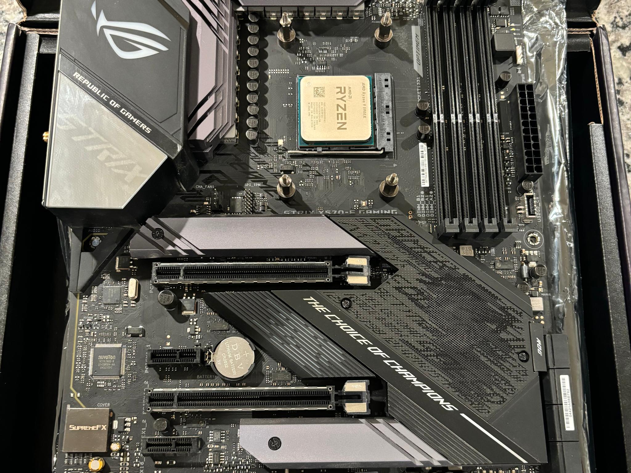 5900X, Motherboard, Ram, AIO, Fans and Fan Hub Combo