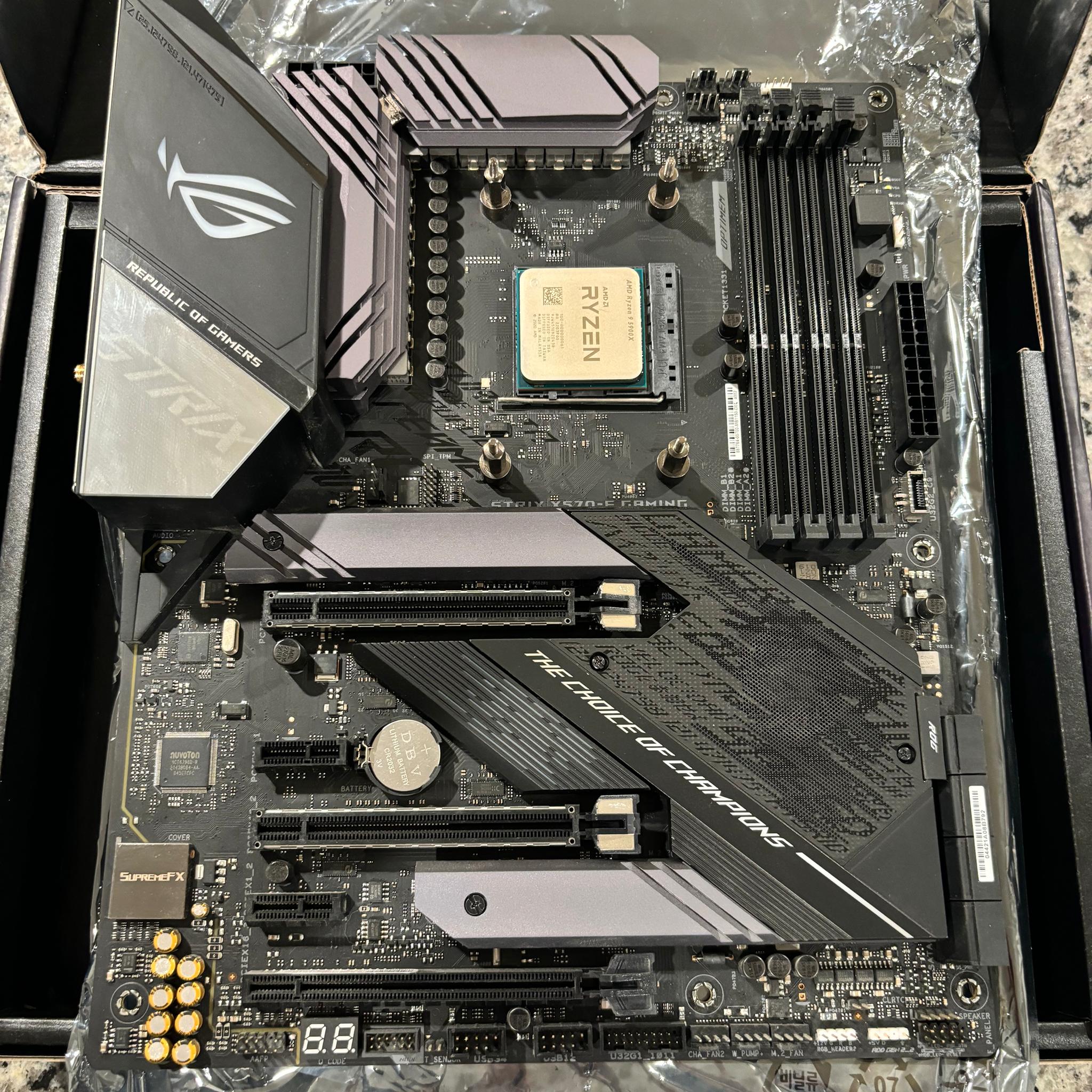 5900X, Motherboard, Ram, AIO, Fans and Fan Hub Combo