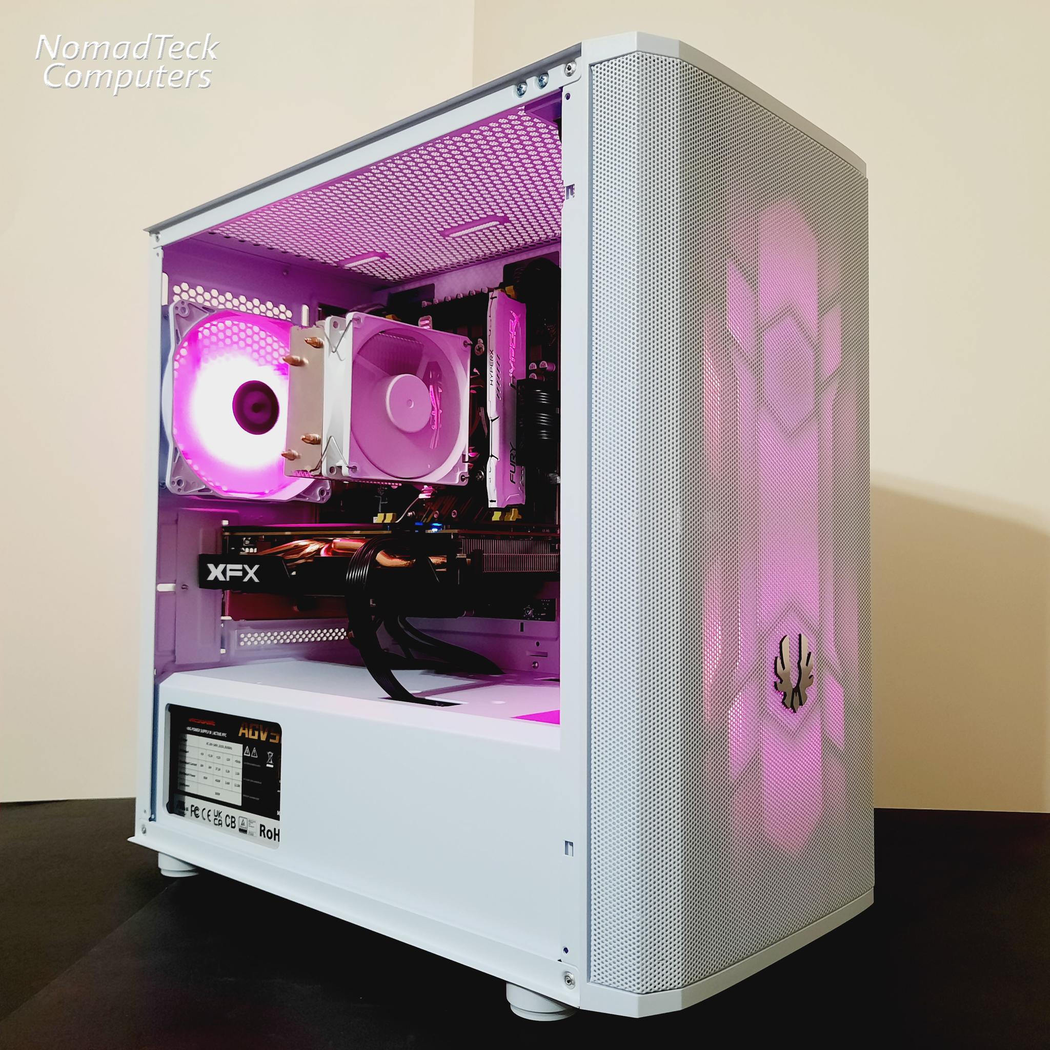 ⚡Budget White Gaming PC - Intel Xeon 8-cores ● 16GB RAM ● 512GB SSD ● AMD RX 580 8GB