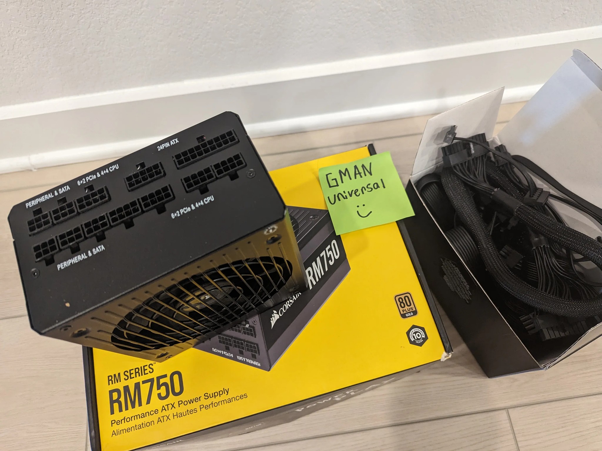 Corsair RM Series, RM750, 750 Watt, 80+ Gold Certified, Fully Modular Power Supply