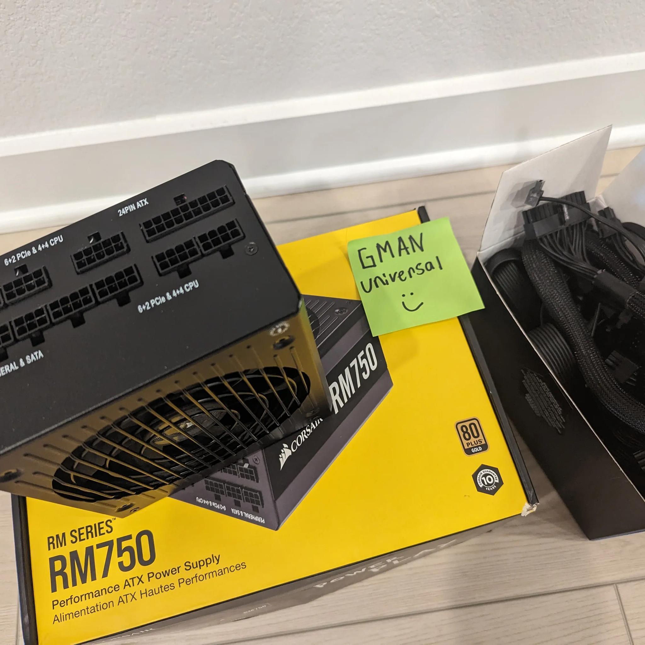 Corsair RM Series, RM750, 750 Watt, 80+ Gold Certified, Fully Modular Power Supply