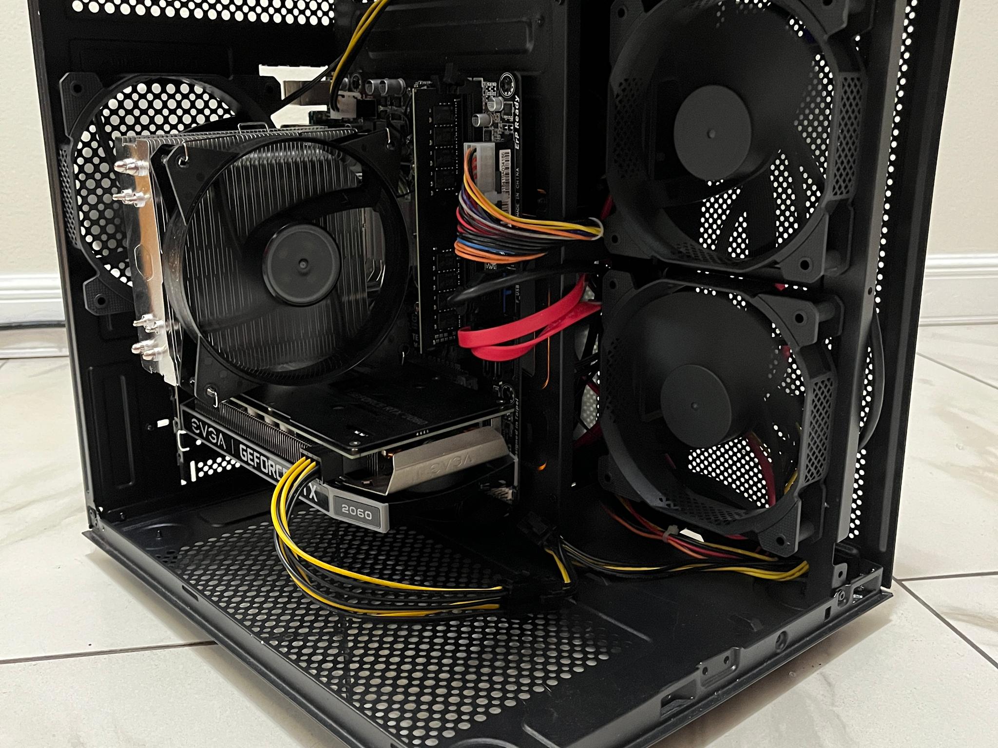 RTX 2060,Intel i5-7500,16GB RAM,870 GB Storage,Gaming PC w/Wi-Fi & BT-Defective Case,See Description