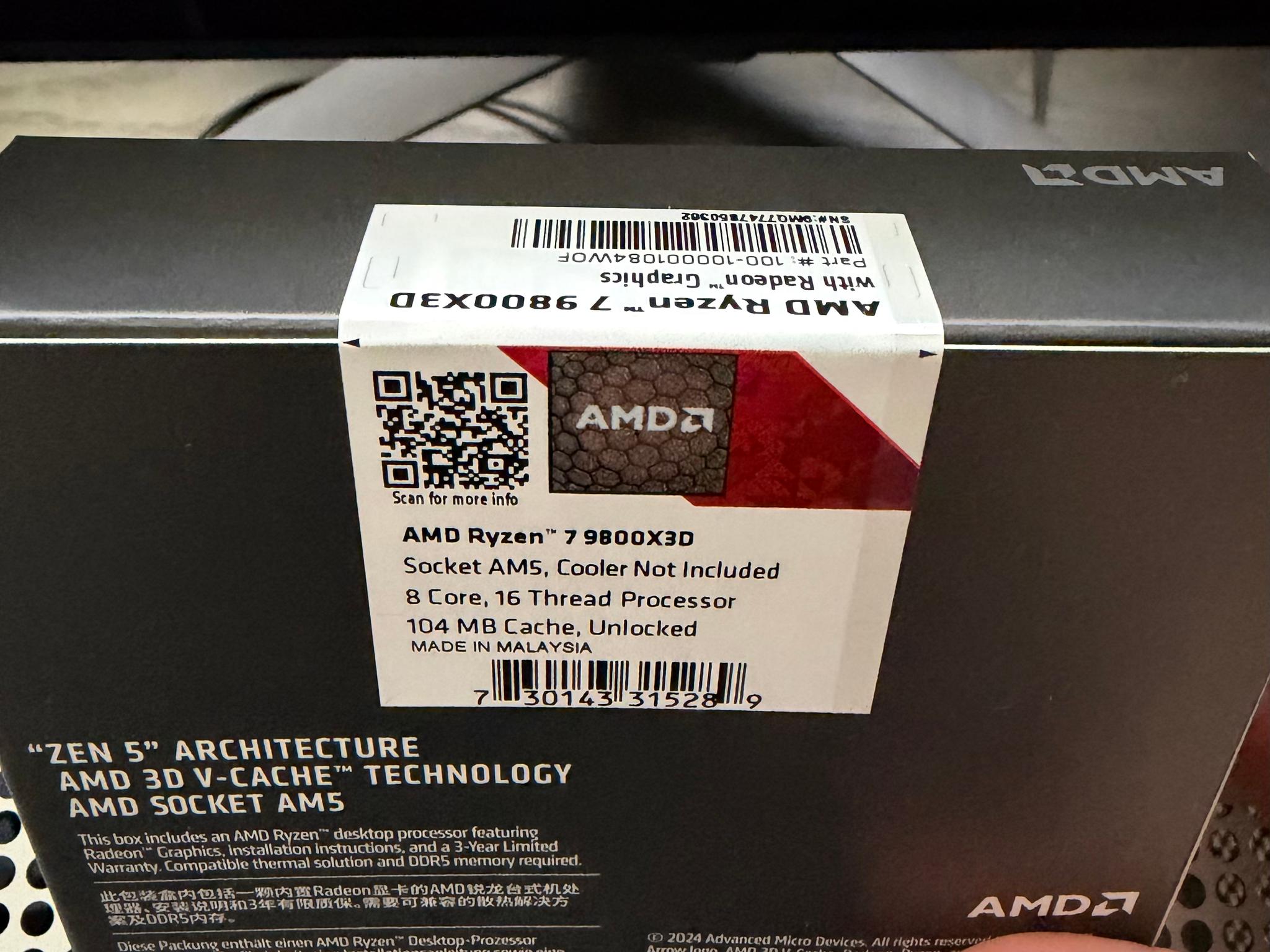 AMD Ryzen 7 9800X3D SEALED