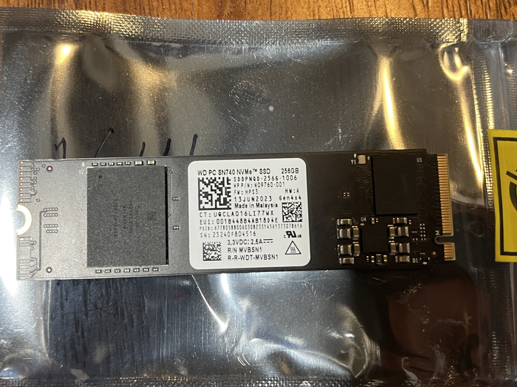 256GB WD Western Digital SN740 M.2 2280 NVMe PCIe Gen4 SSD SDDPNQD-256G-1006