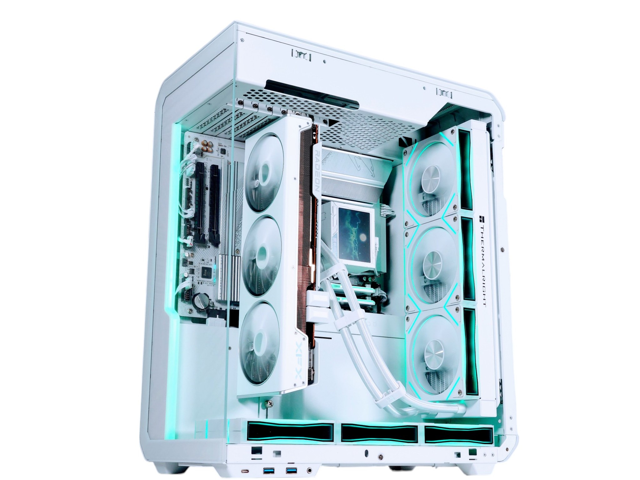 🤍🐻‍❄️Liquid Cooled Gaming PC❄️ AMD RX 7900 XT 20GB❄️AMD Ryzen 7 9800X3D❄️ 32GB DDR5 Ram❄️2TB NVME